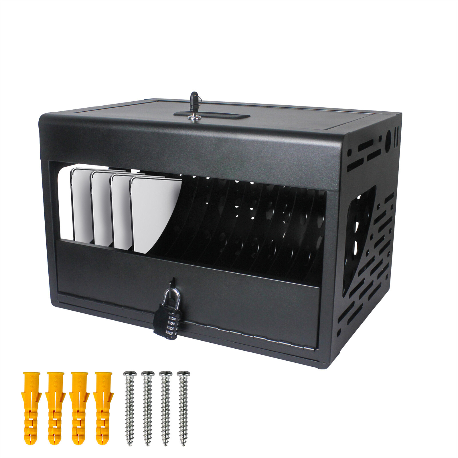 16-Device Charging Station Charger Laptop Hood Storage Locking Charging Cabinet