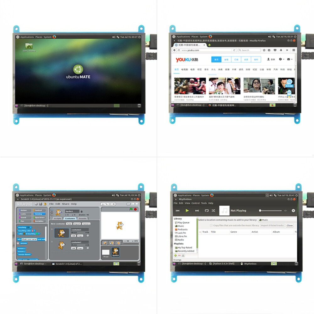 7 Inch LCD HDMI Display Screen 1024×600 Touch Screen Monitor for Raspberry Pi