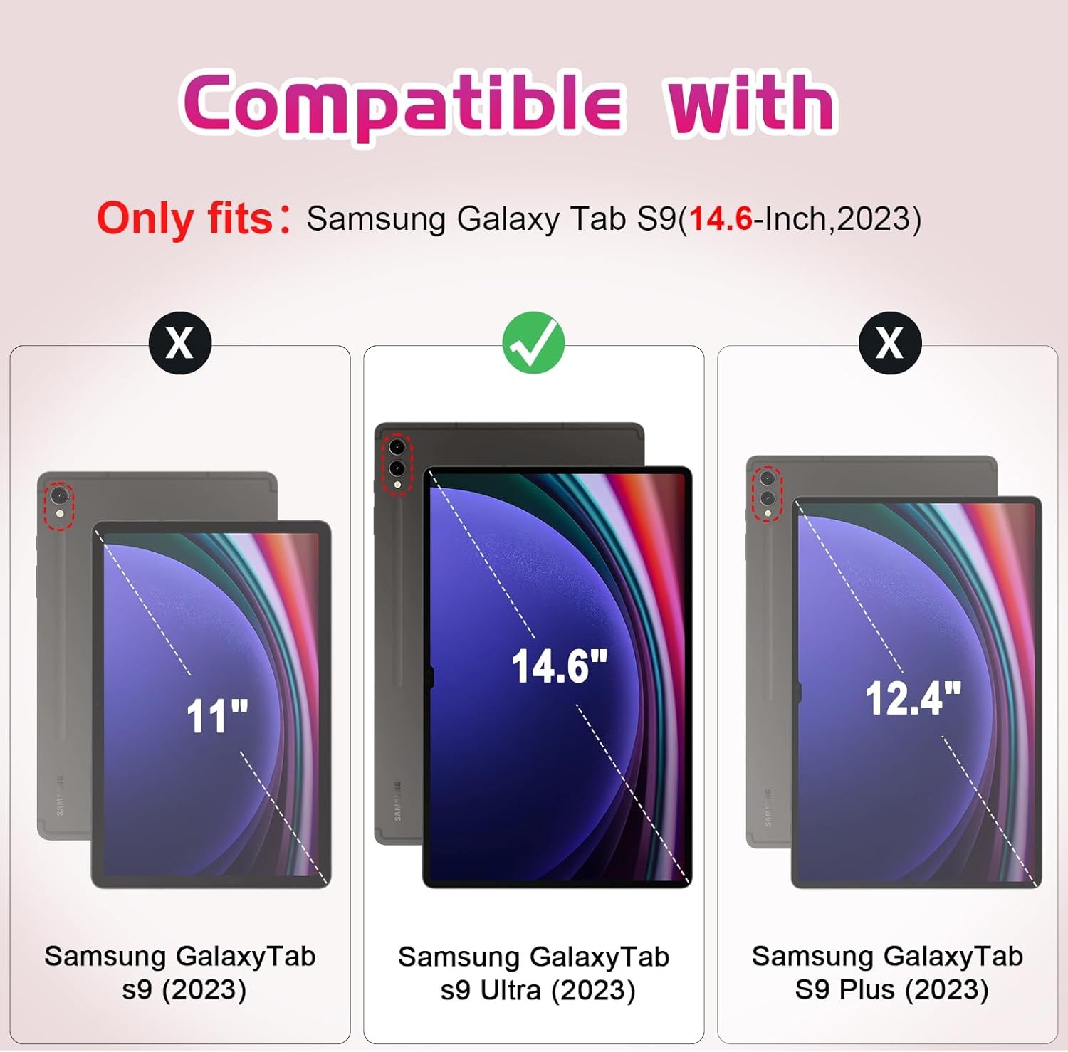 Case for Samsung Galaxy Tab S10 Ultra/Tab S9 Ultra 14.6 Inch with S Pen Holder,