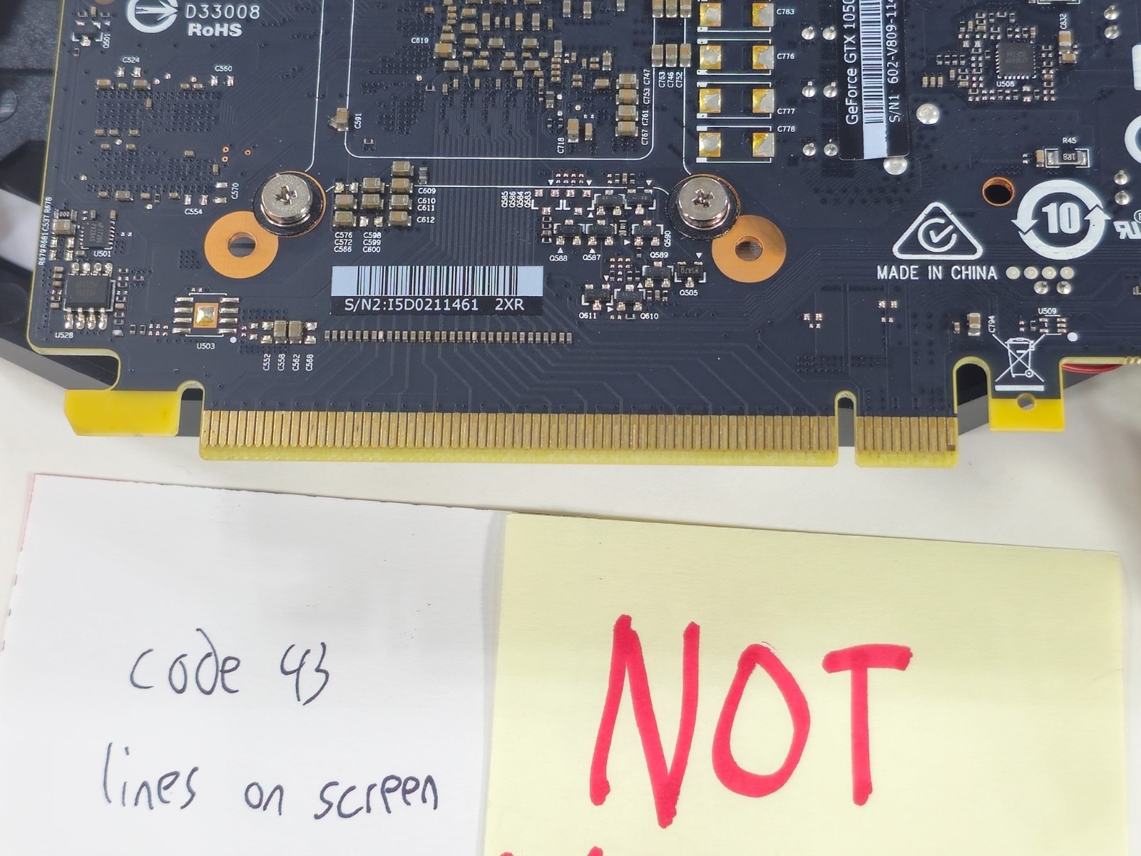 [NOT WORKING] MSI GeForce GTX 1050 Ti OC 4GB 4G 128-bit GDDR5 PCI-E 3.0