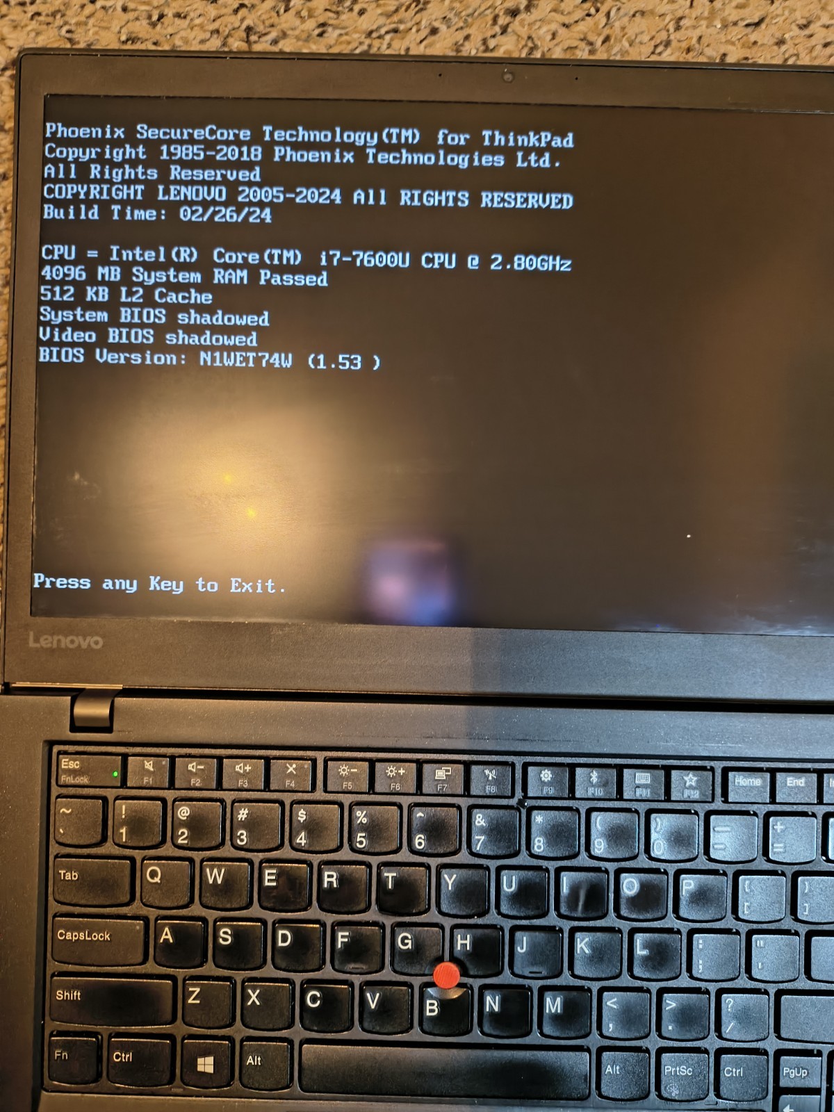 Lenovo ThinkPad T470s i7-7600U 4GB working. , keyboard issue good batteries