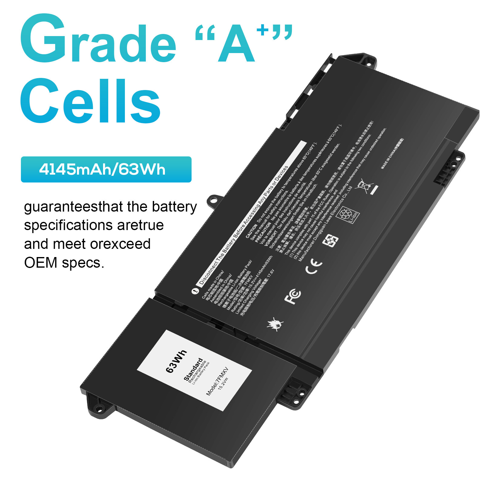 7FMXV Battery Replacement for Dell Latitude 5320 7320 7420 2-in-1 7520 9JM71