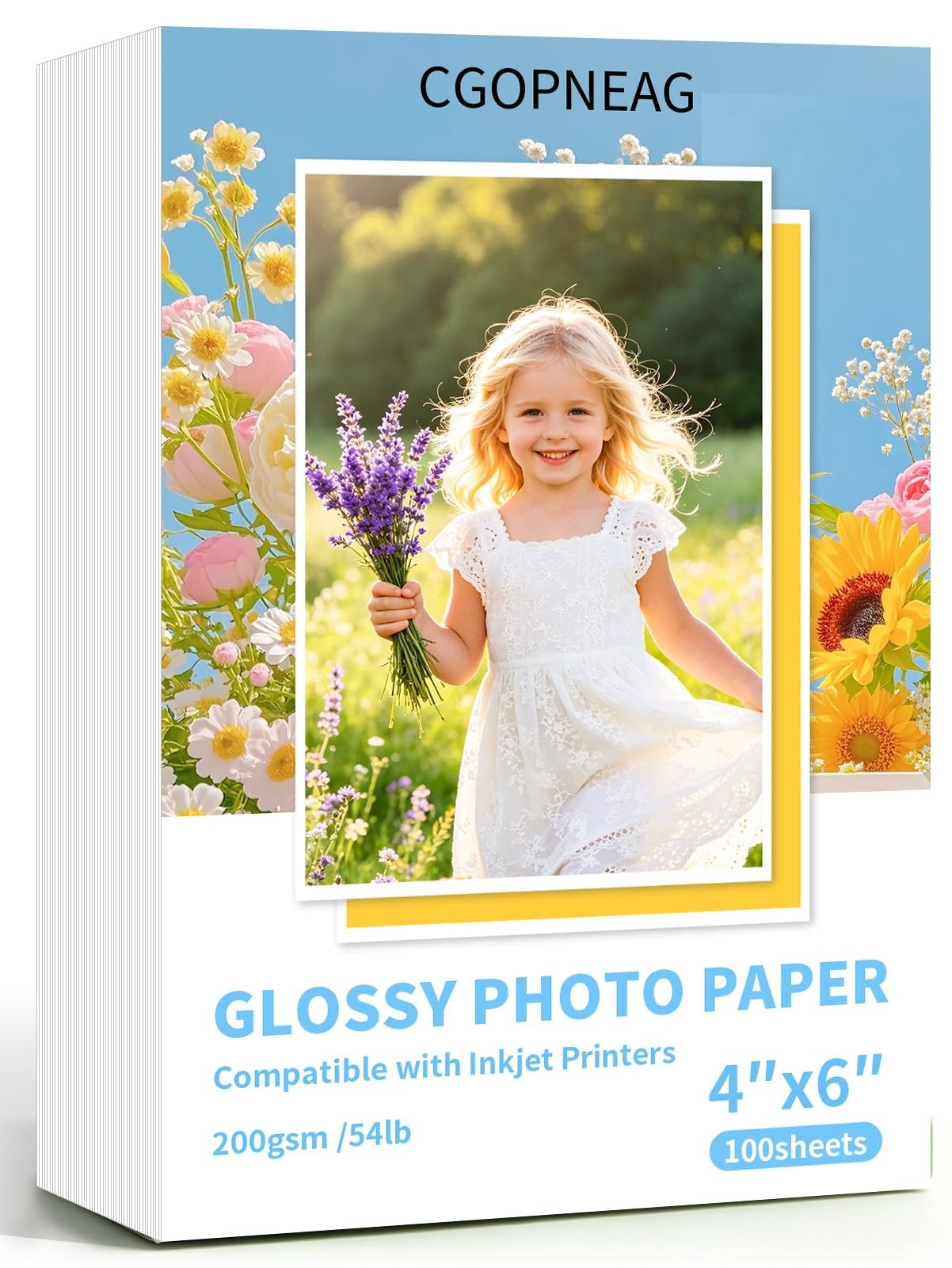 Glossy Photo Paper, Premium 4×6 Photo Paper 200 GSM/54 LB, 100 Sheets for Dye…