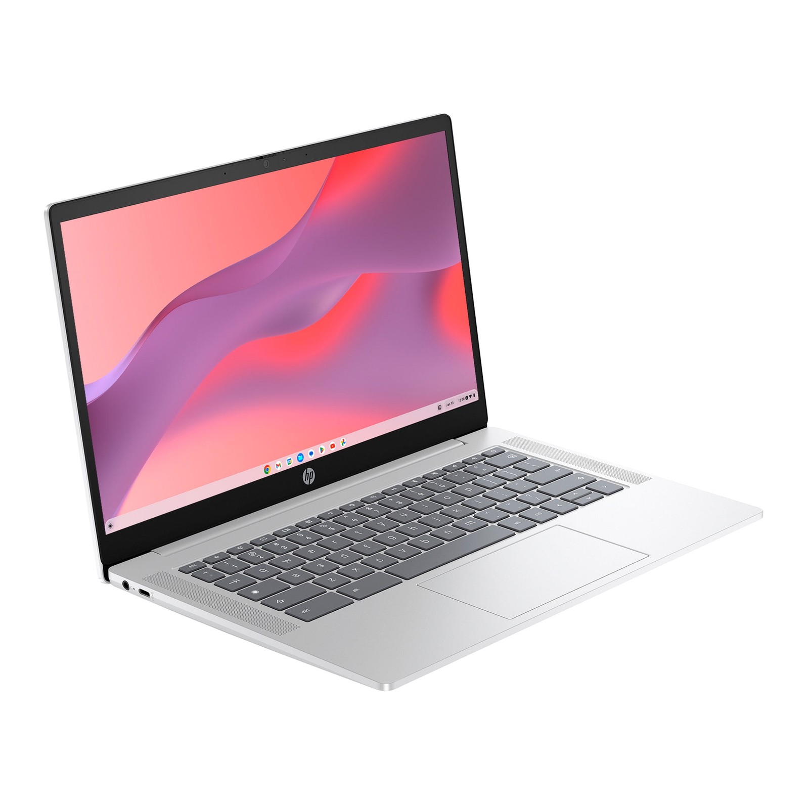 HP 14a-nf0131wm Chromebook 14″HD N200 4GB 128GB UFS ChromeOS, Glacier Silver