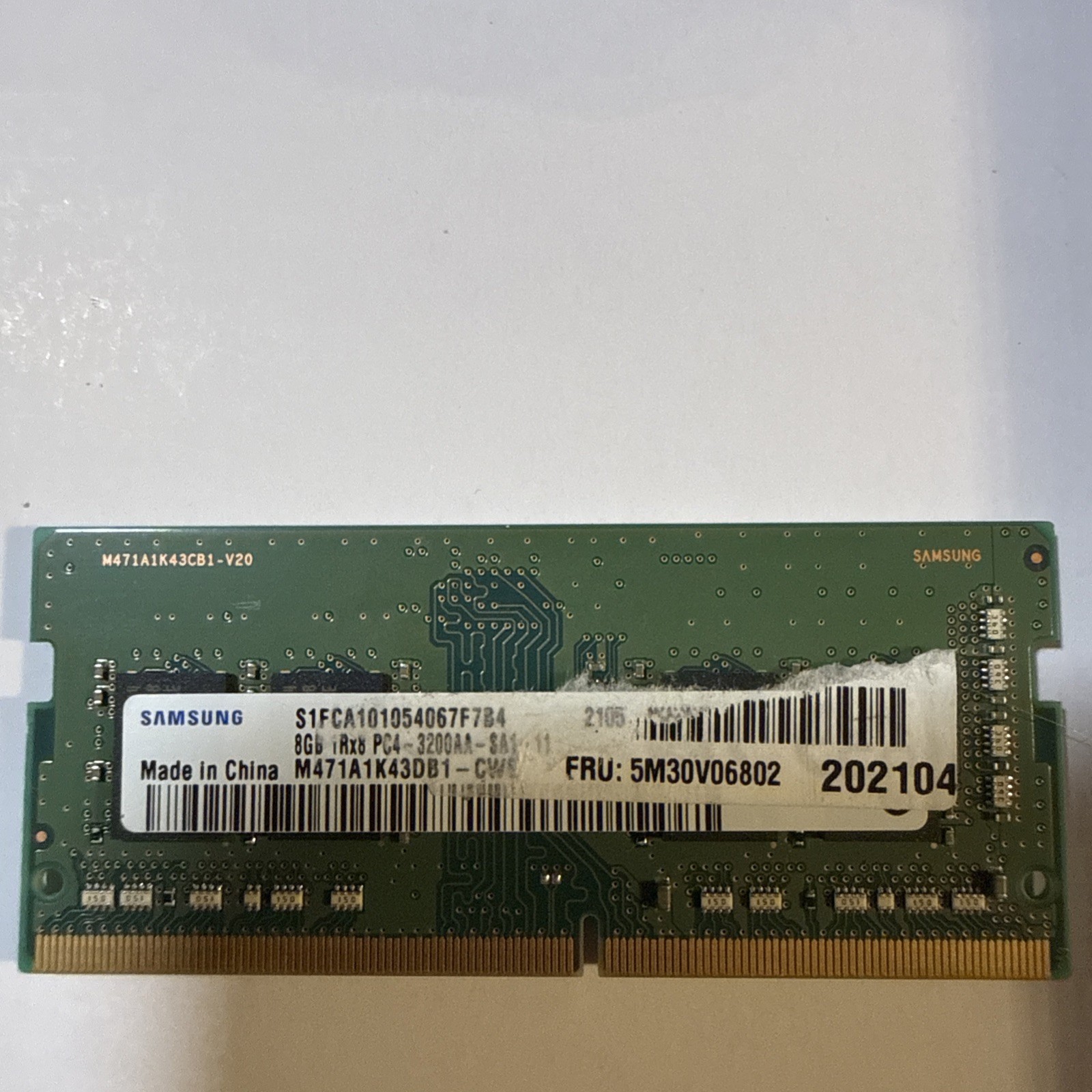 SAMSUNG 8GB DDR4 1Rx8 PC4-3200AA SO-DIMM MEMORY RAM M471A1K43DB1-CWE
