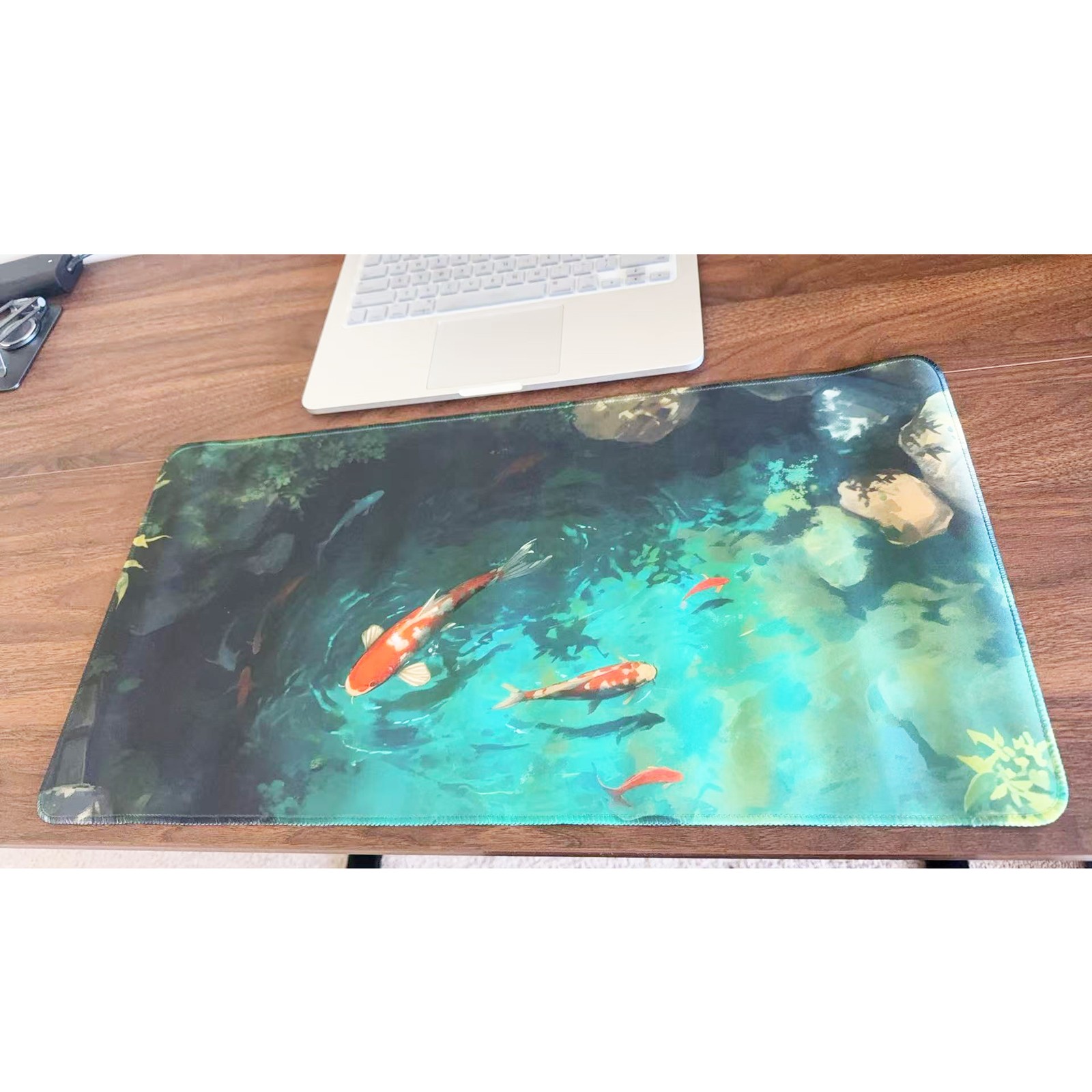 Koi Fish Pond Large Gaming Mouse Pad 23.6″x11.5″ Non-Slip Desk Keyboard Mat