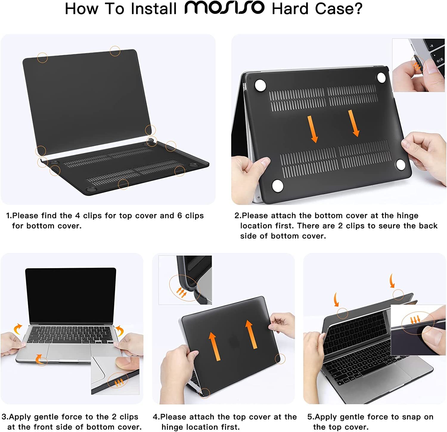 Case for MacBook Pro/Air with Keyboard Cover+Screen Protector+2xType C USB Adapt