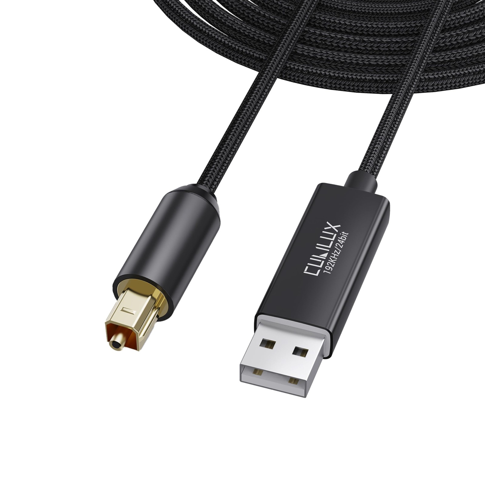 USB a to TOSLINK Optical Audio Cable 6.6 FT – Unidirectional for Computer/PS5