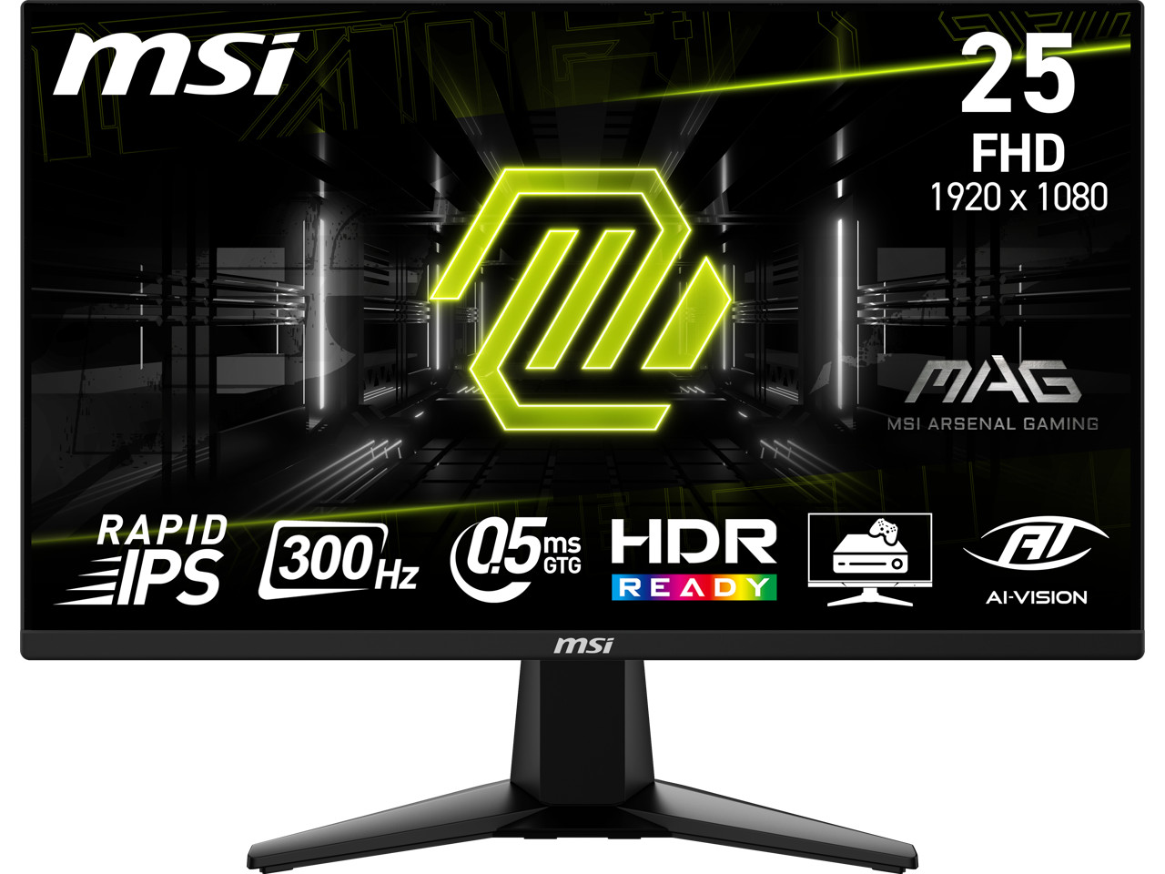 MSI MAG255XF 25″ FHD Gaming Monitor 300Hz Metallic Black