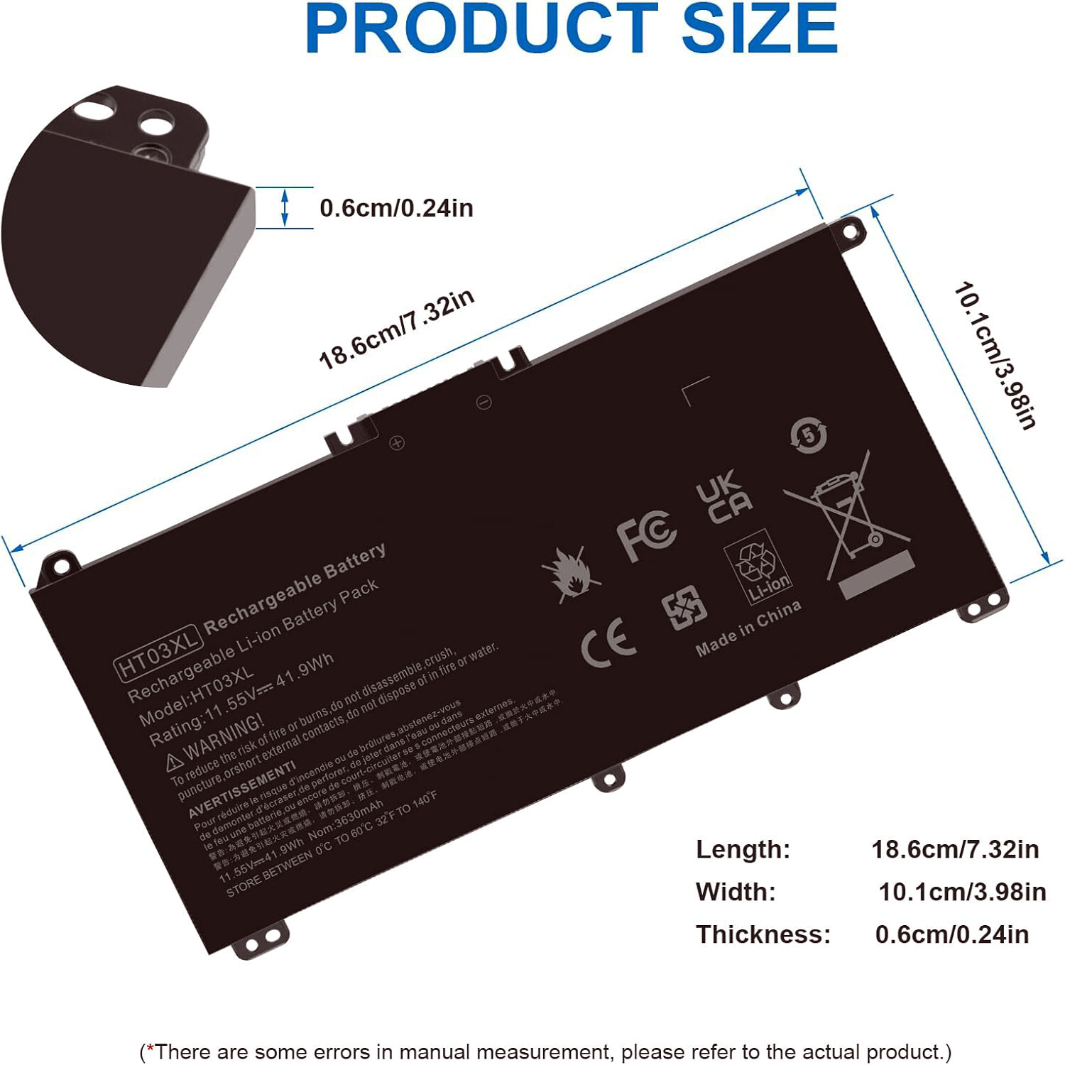 Battery Compatible with HP 15-DA 15-da0061la 15-da0057la 15-da0056la 15-da0xxx
