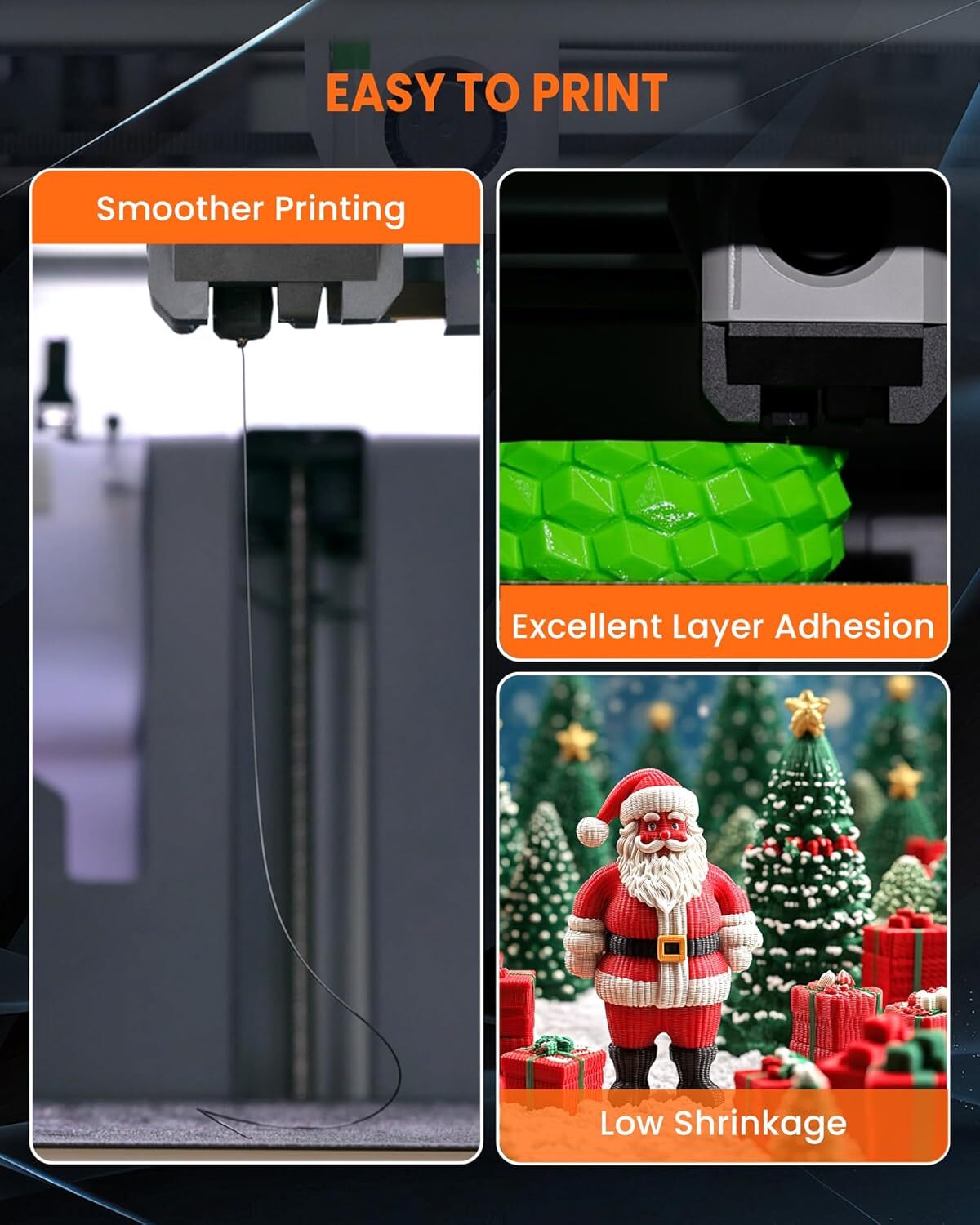 🔥【Buy 6 Get 4 Free,Add 10】TECBEARS PETG/PLA/PLA+ Matte 3D Printer Filament 1KG