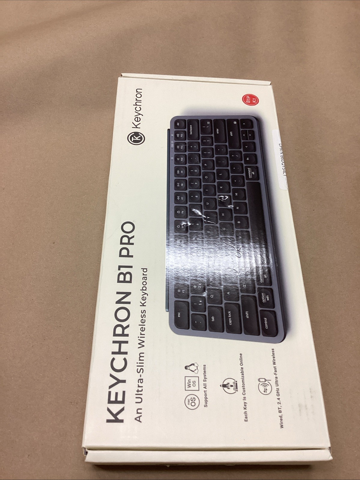 Keychron B1 Pro Ultra-Slim Wireless Keyboard Space Gray NEW/OPEN BOX