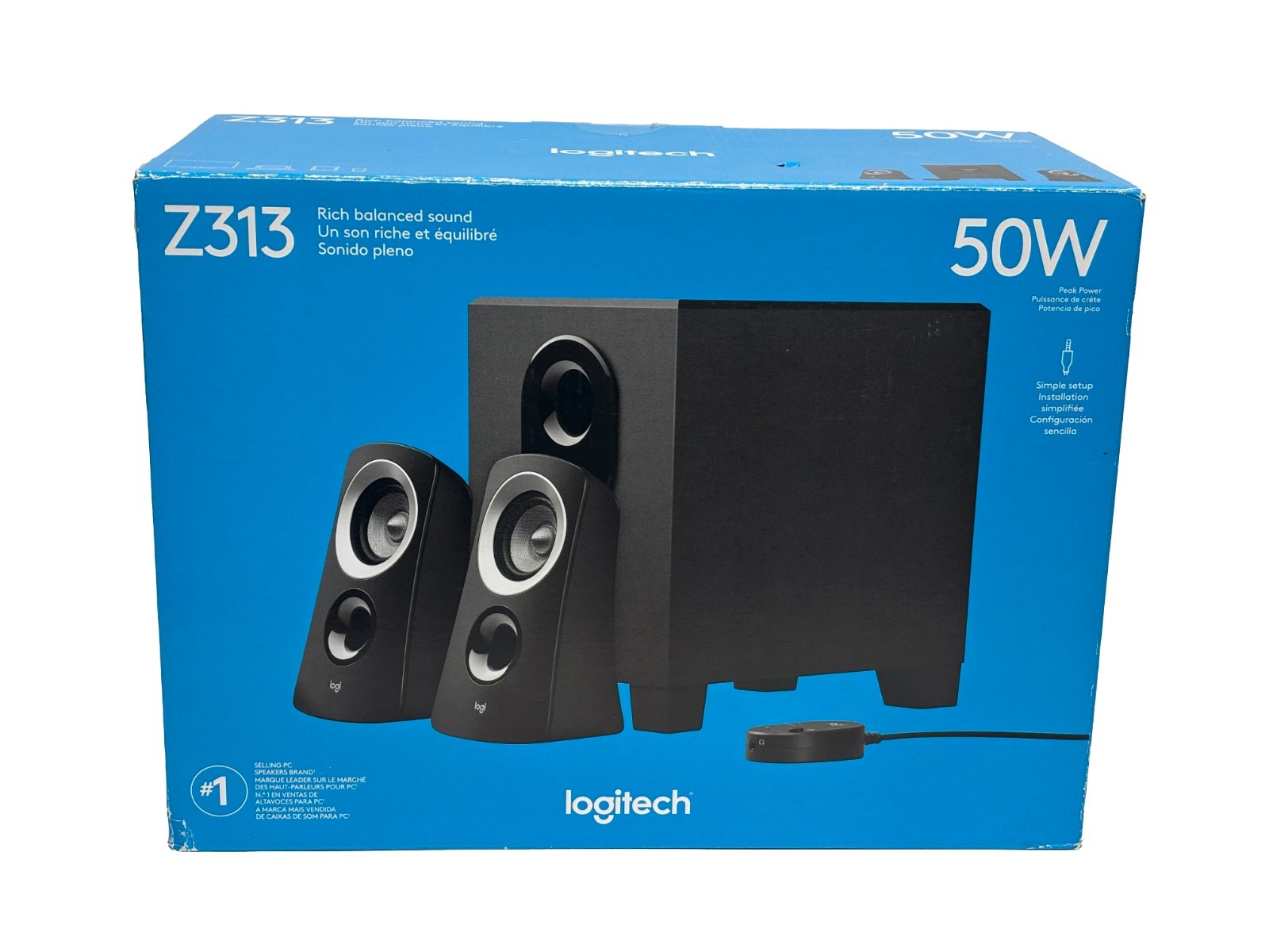 Logitech Z313 2.1 Speaker System 50W Subwoofer PC Speakers Open Box