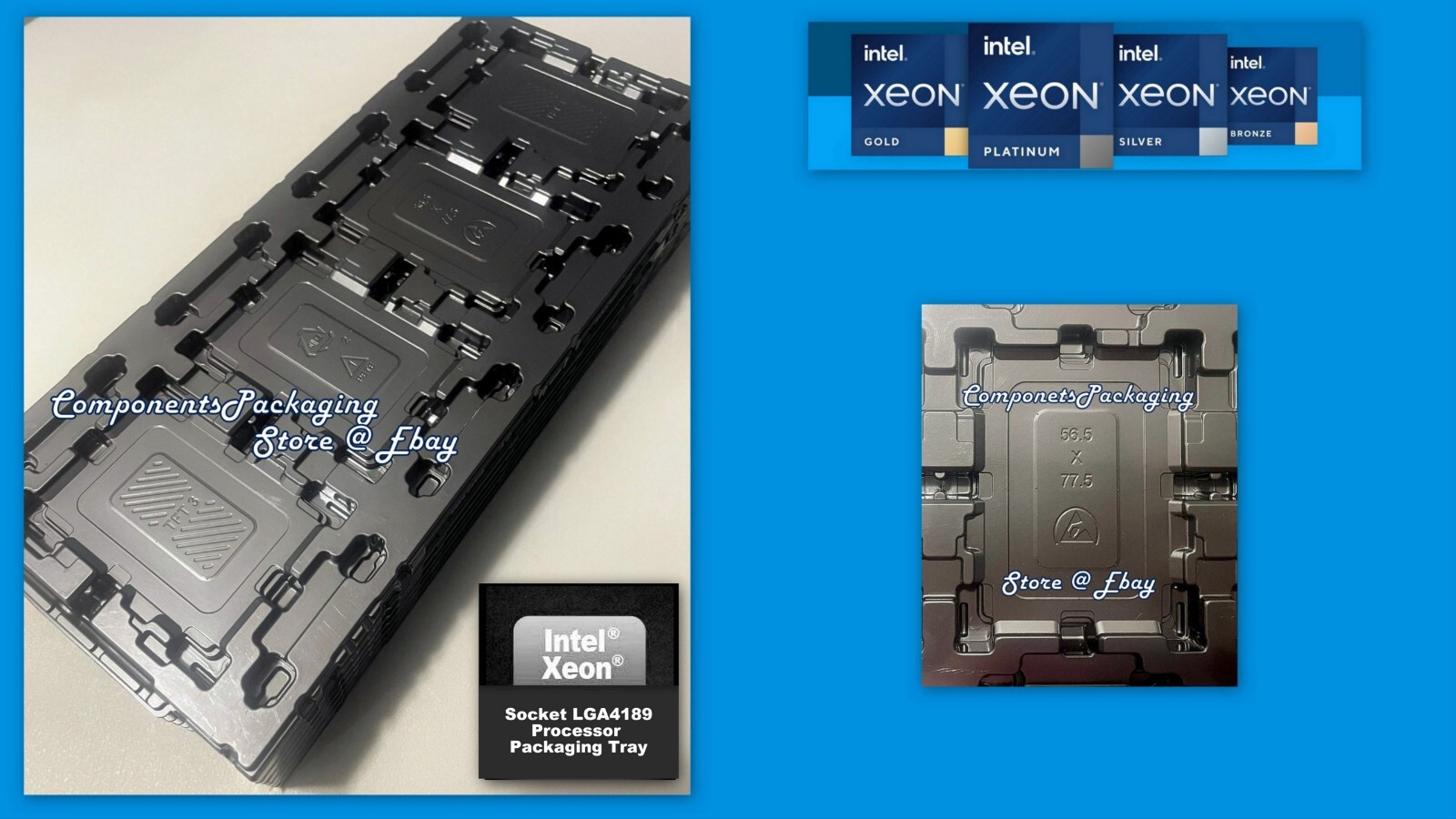 Intel Processor Tray PN: 500384929 for Ice Lake Xeon LGA4189 – Lot of 2 5 12 30