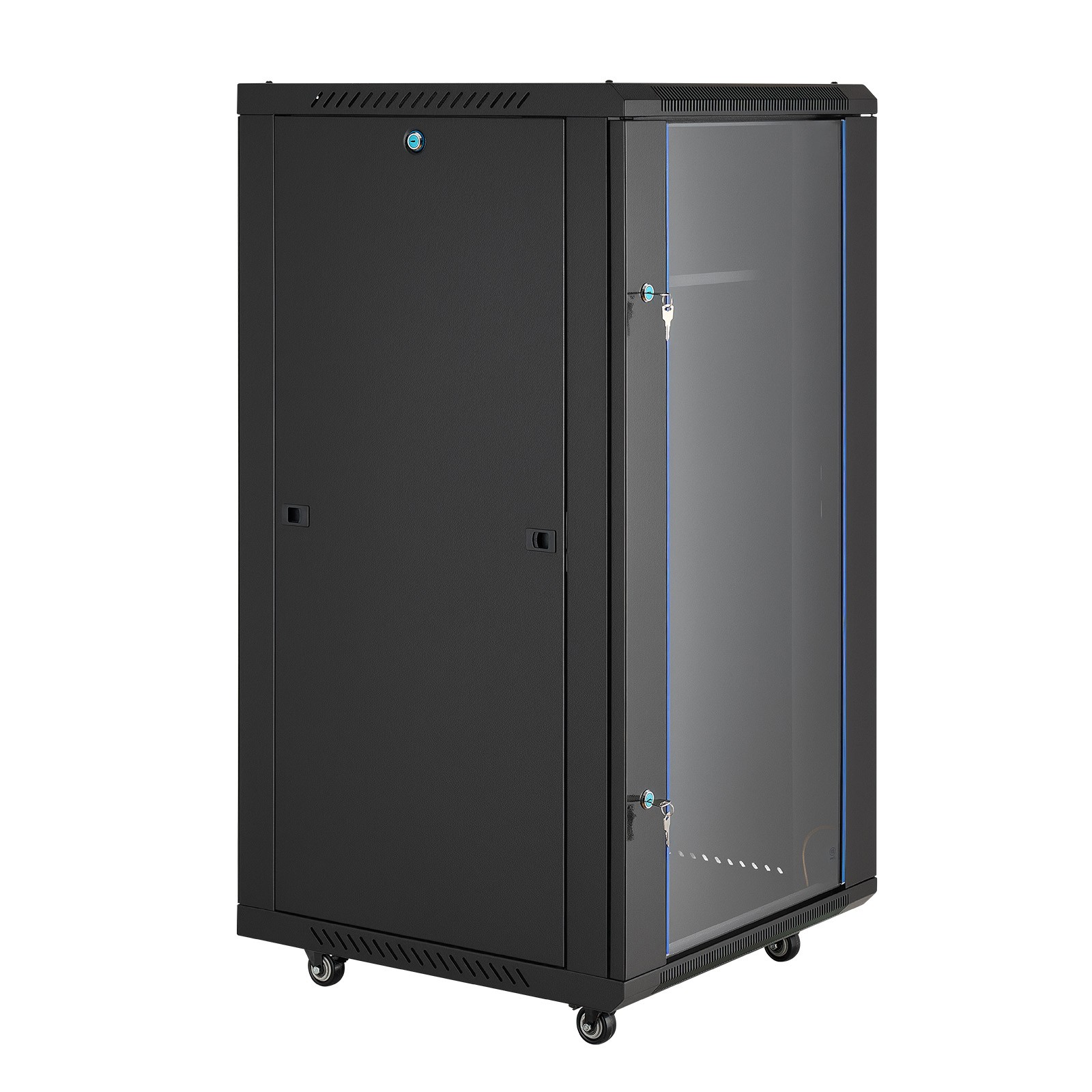 22U Wall Mount Network Server Rack Cabinet Enclosure 23.6” Deep Door Lock