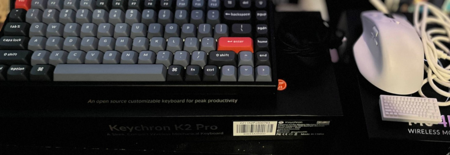 Keychron K2 Pro Brown Aluminum Frame Hotswappable Bundled with M6 4k Mouse