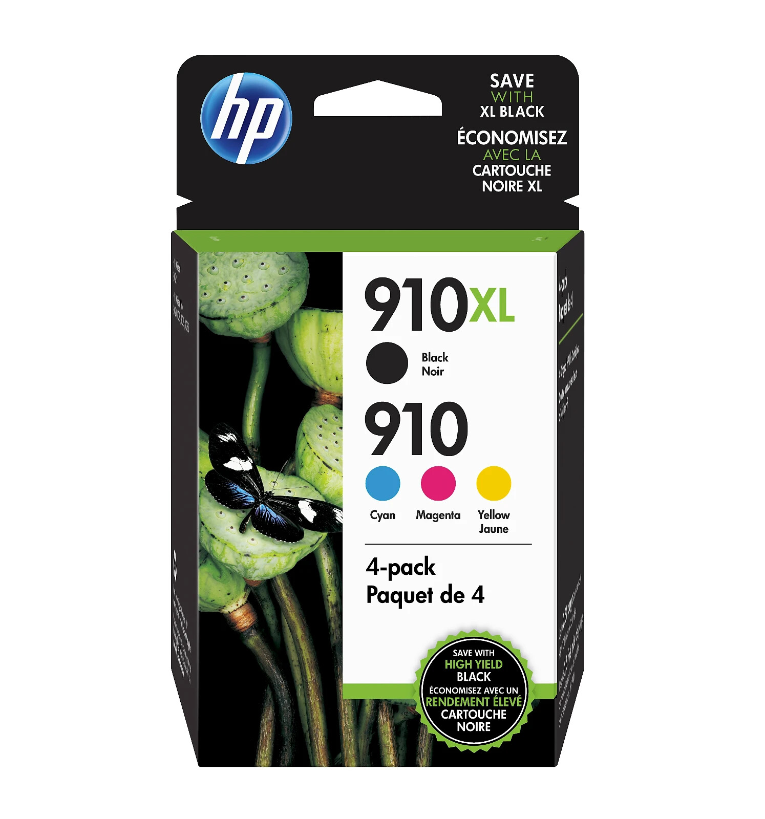 HP 910XL Black/910 Cyan; Magenta; Yellow High-Yield Ink Cartridges | 3JB41AN