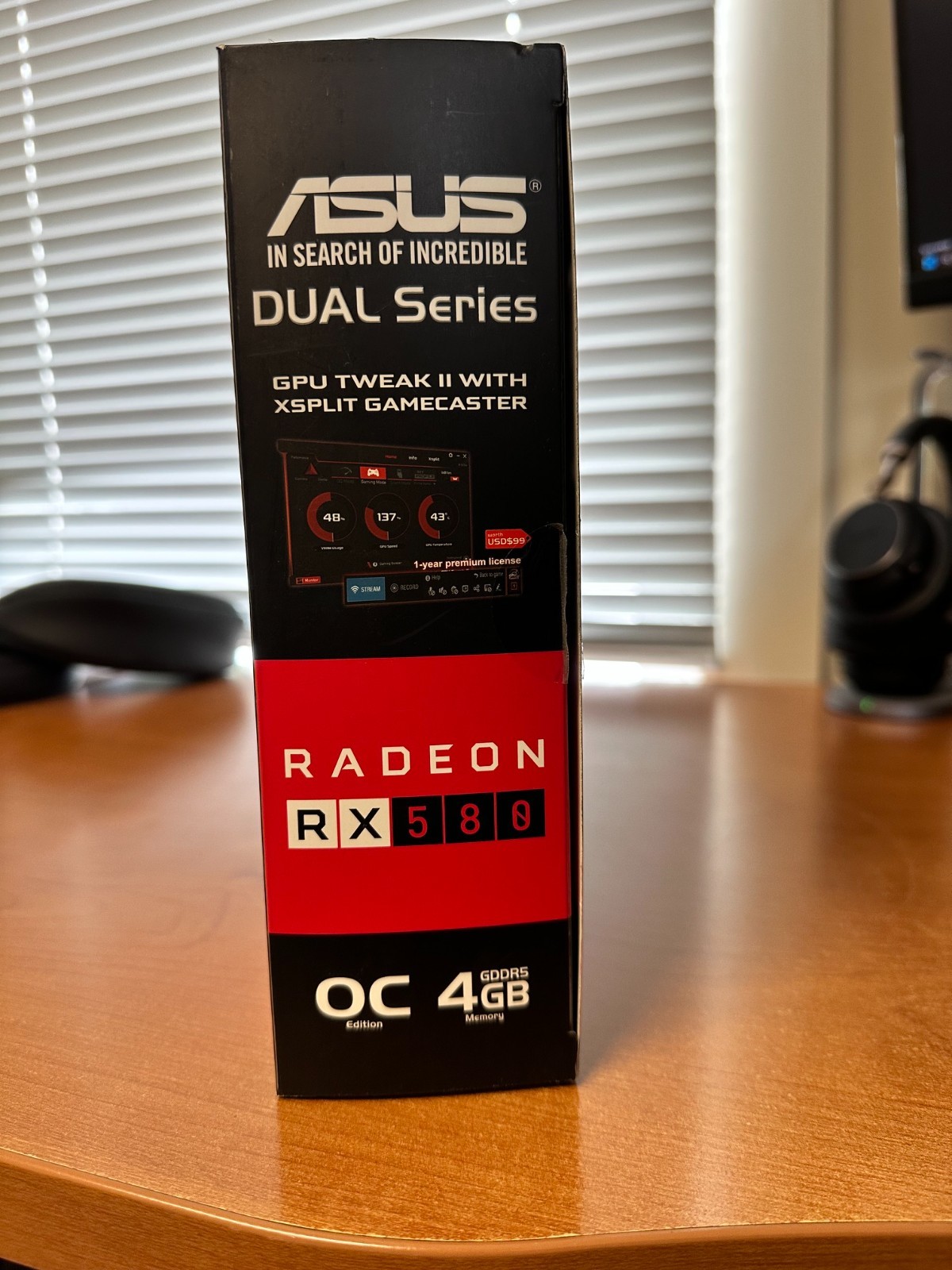 ASUS AMD Radeon RX 580 4GB GDDR5 Graphics Card (DUAL-RX580-O4G)