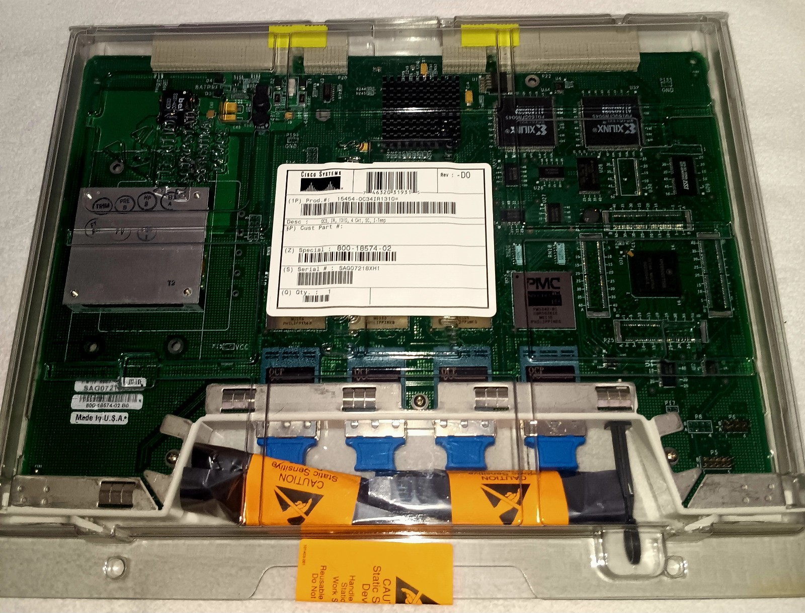 Cisco 15454-OC34IR1310 OC3 IR 1310 4-Circuit SC Optical Card 800-18574-02 Sealed
