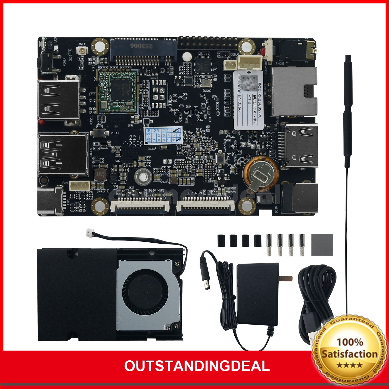ROC-RK3588S-PC 8-Core 8K Opensource AI Development Board RJ45 Gigabit Ethernet