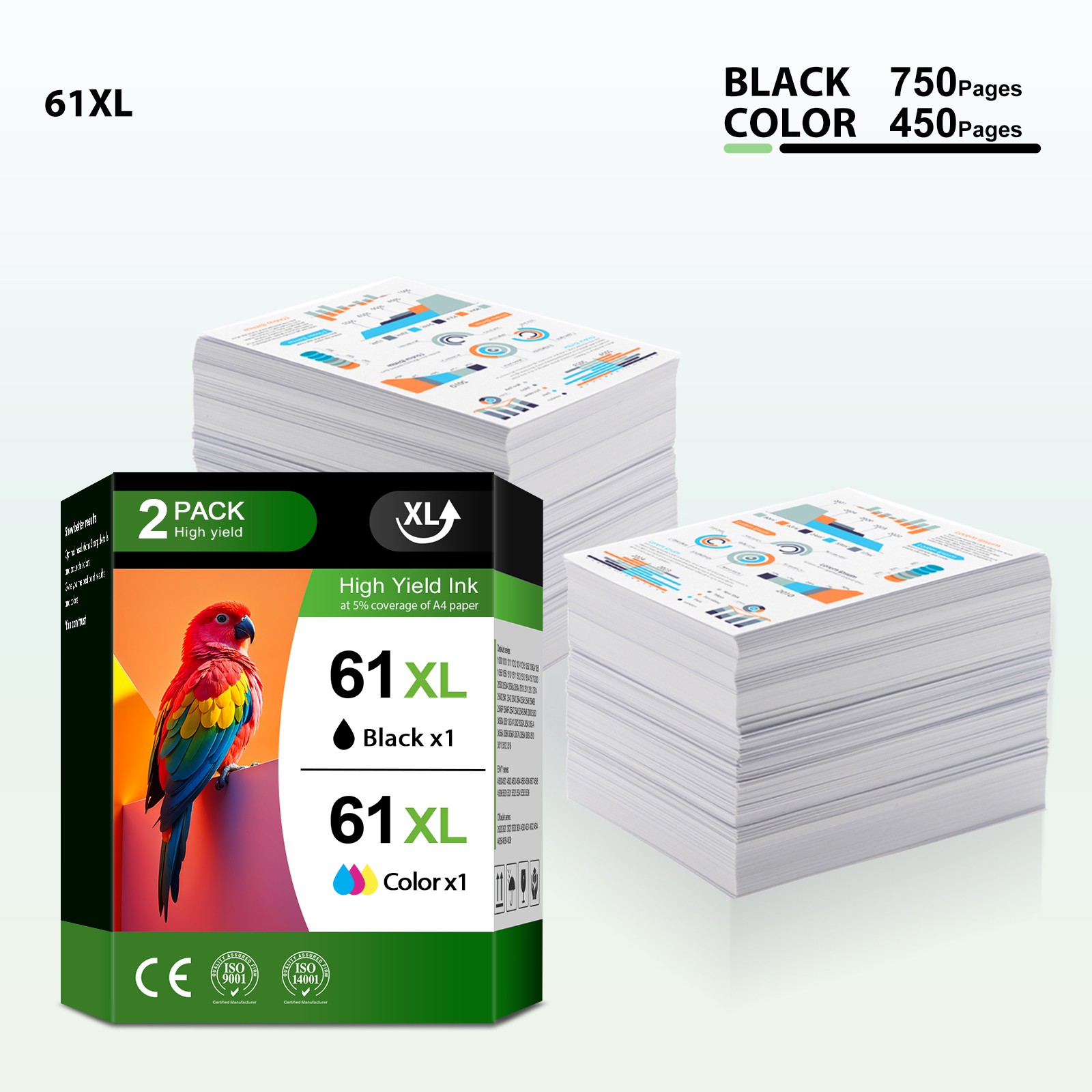 For HP 61XL 61 XL Ink Cartridges for HP ENVY 4500 4501 4502 4504 5530 5531 5535