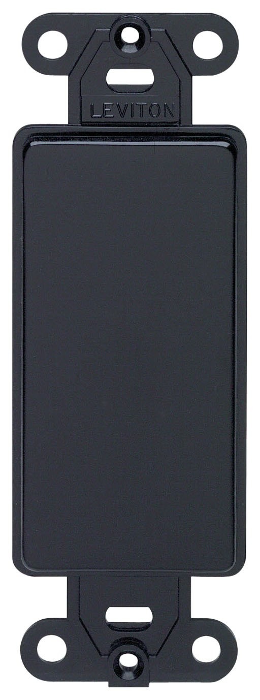 Leviton Decora Plastic Adapter Plate, Blank, No Hole, 1 Pack, Black