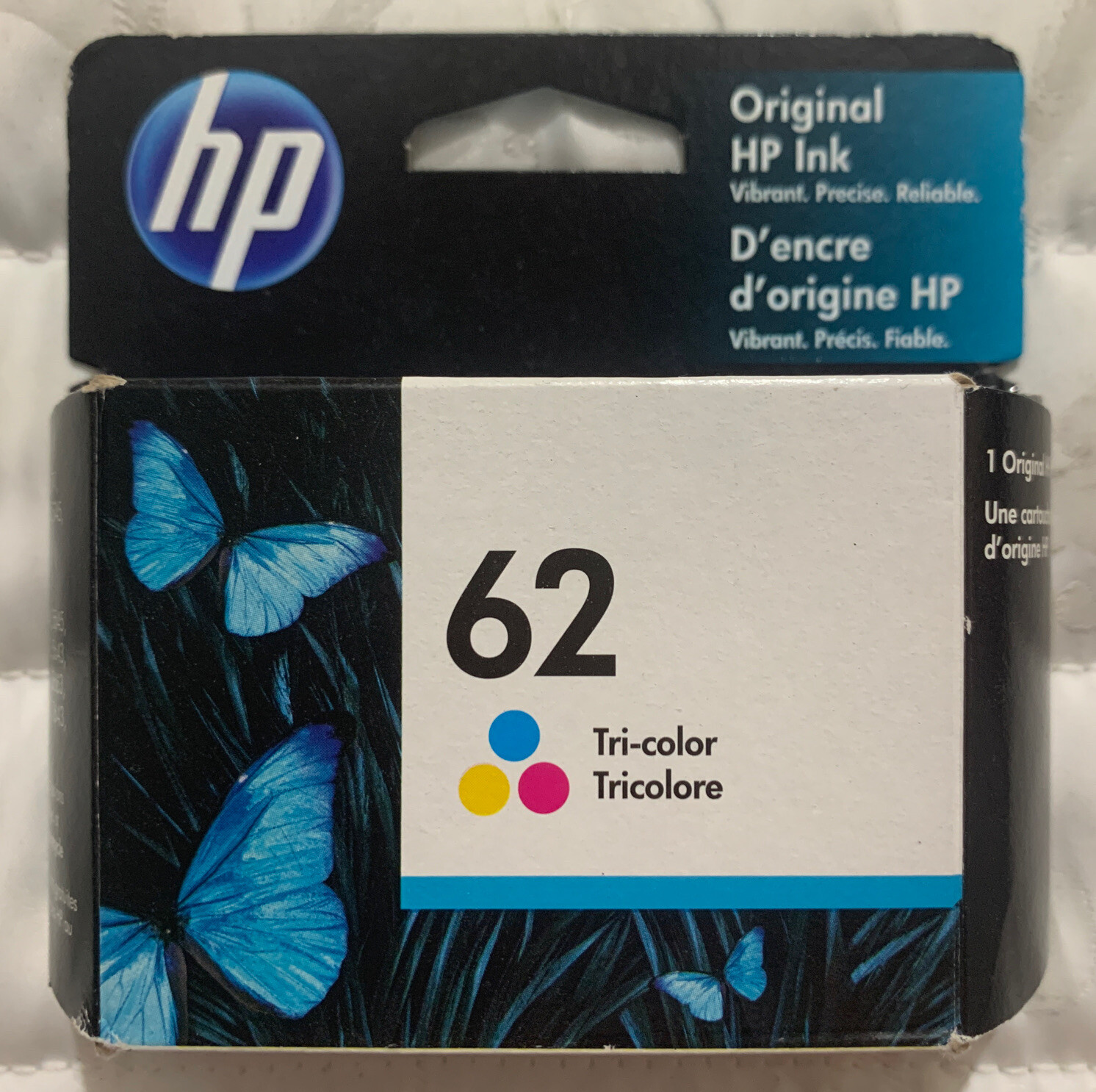 HP 62 Black Tri-Color Ink Cartridges N9H64FN C2P04AN C2P06AN Sealed Retail Box