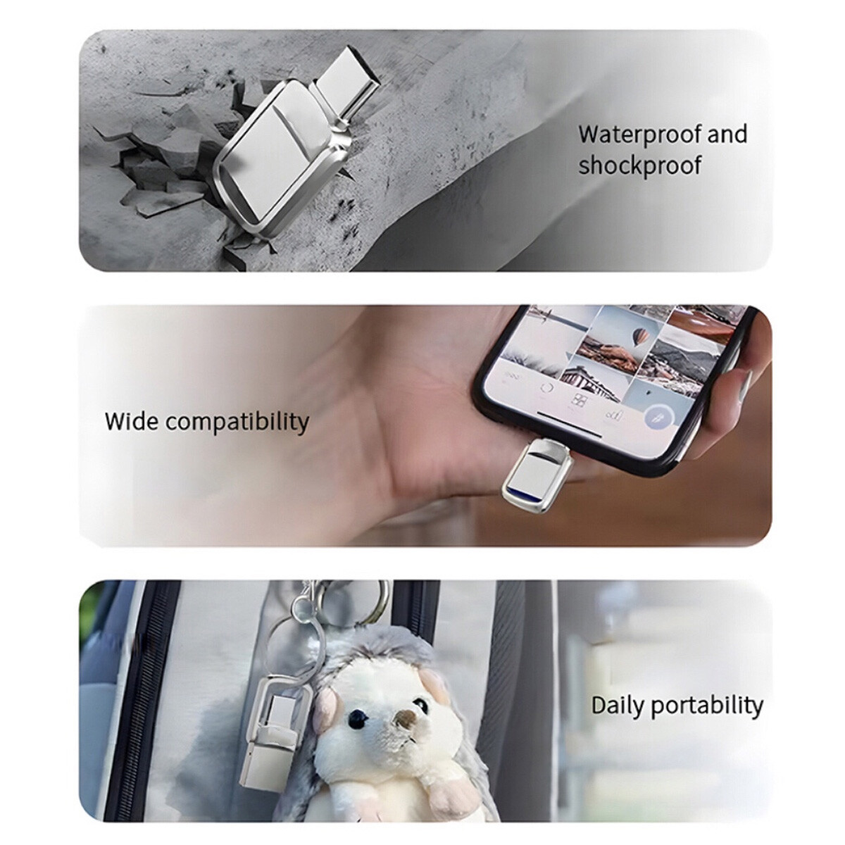 1TB 2TB Type C/USB-A USB 3.0 Flash Drive Thumb Drive Memory Stick for PC Laptop