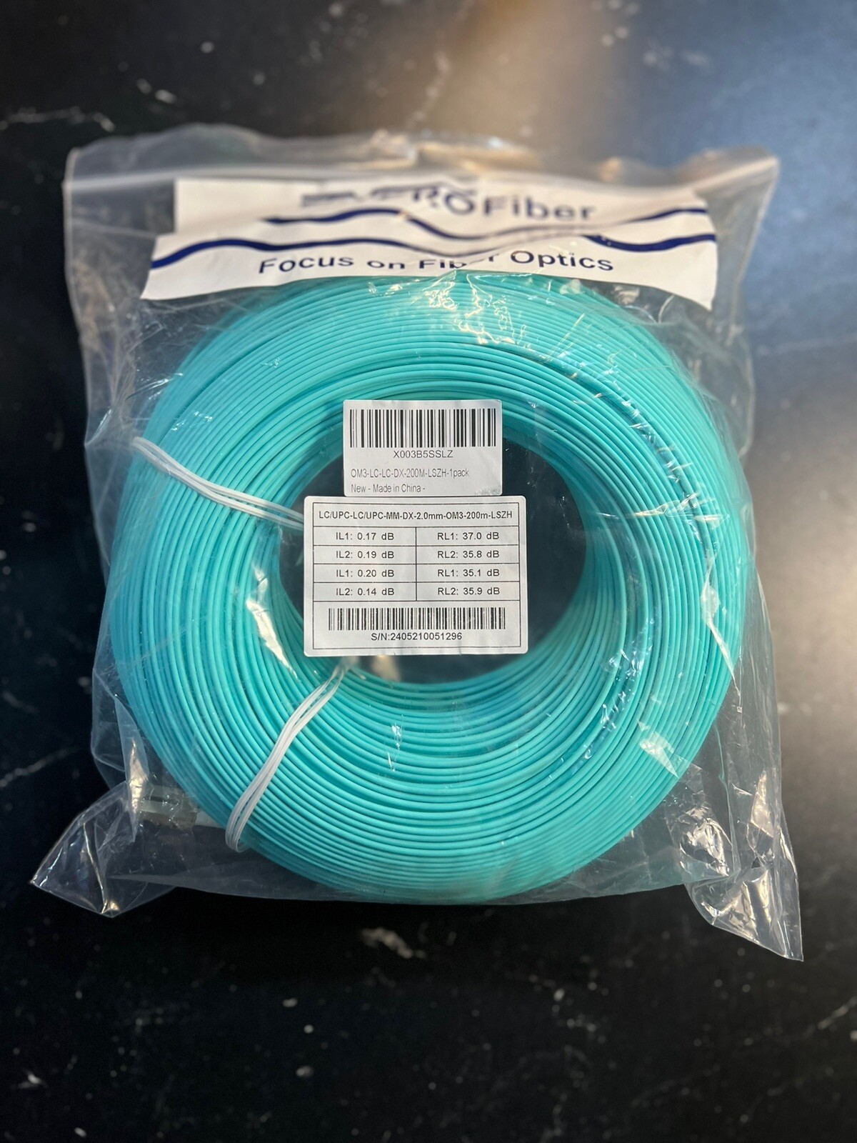 200M/656f – LC to LC Fiber Patch Cable OM3 0.2m-200M/656ft, 10GB