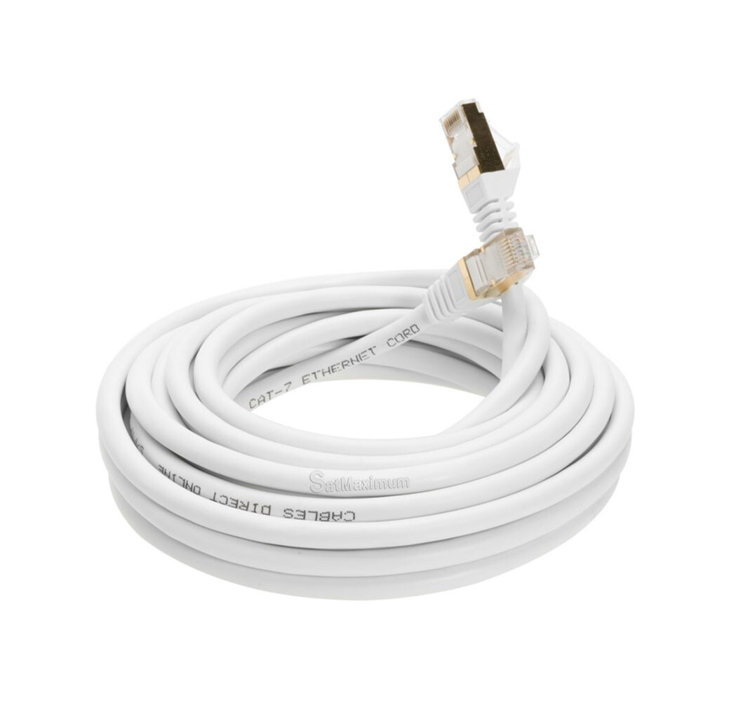 Cat7 S/FTP Ethernet Cable High Speed RJ-45 LAN Patch Cord White 25ft-200ft LOT