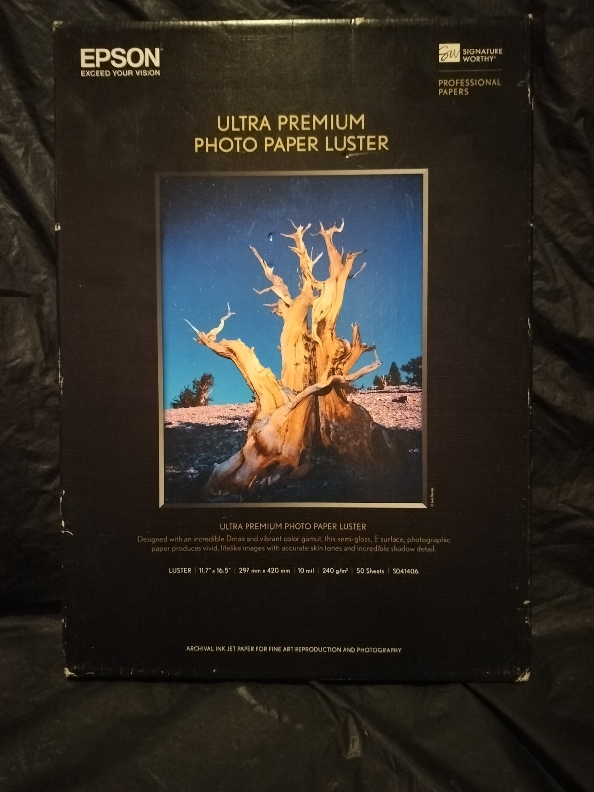 Epson 11.7″x16.5″ Ultra Premium Luster Photo Paper 50 Pack S041406 Seal Tear