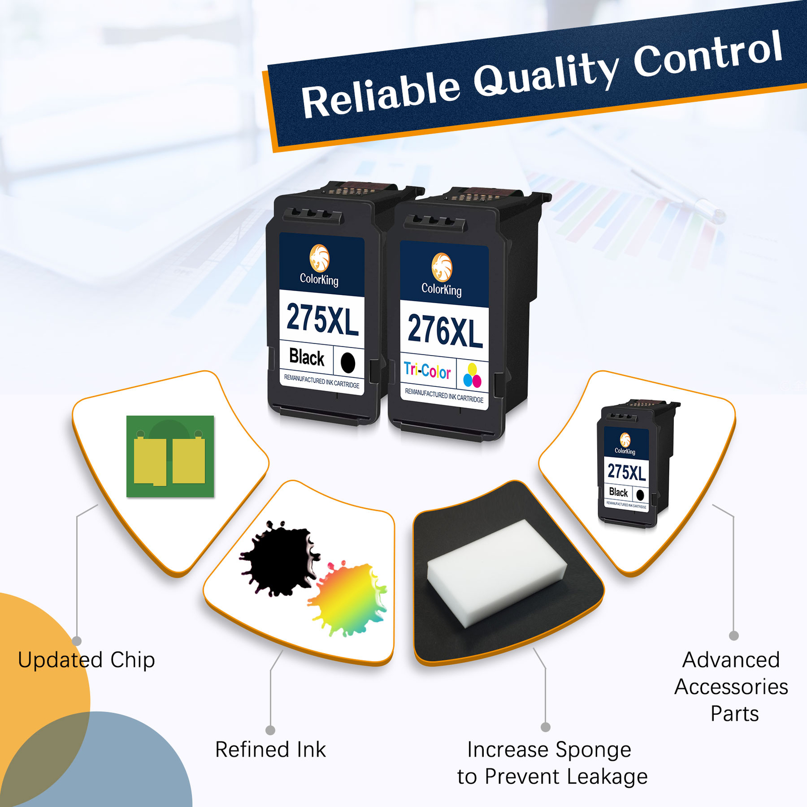 PG-275XL CL-276XL Ink Cartridge replacement for Canon PIXMA TR4700 TR4720 TR4722