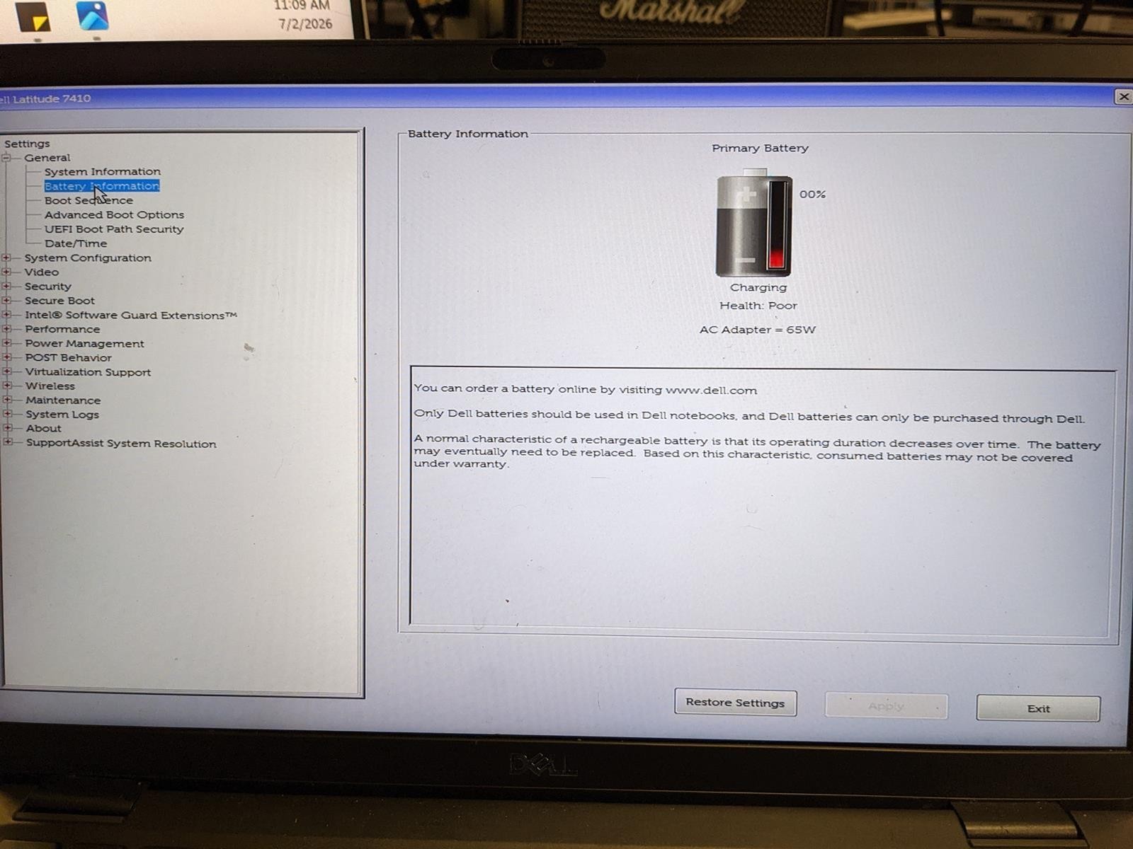 DELL LATITUDE 7410 i5-10210U @ 1.60GHz, 8GB RAM, NO HDD/OS