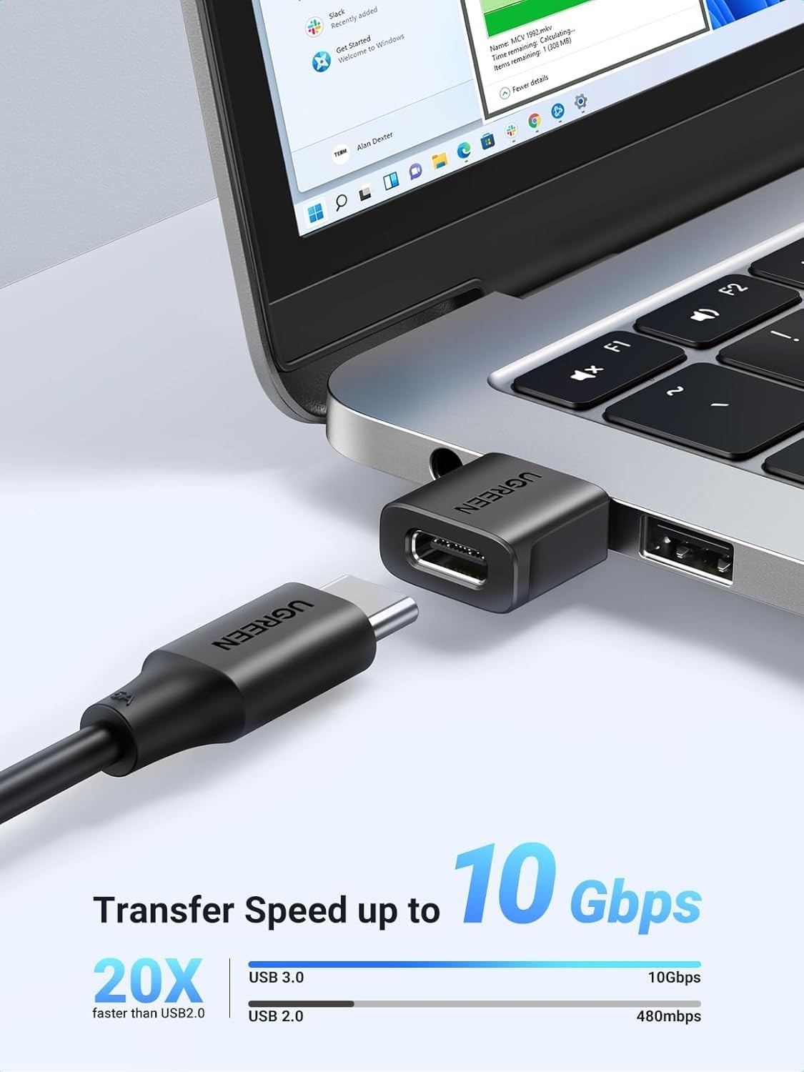 USB to USB C Adapter 2Pc or 3Pack 10Gbps USBC Female to USBA Male Adapter Type