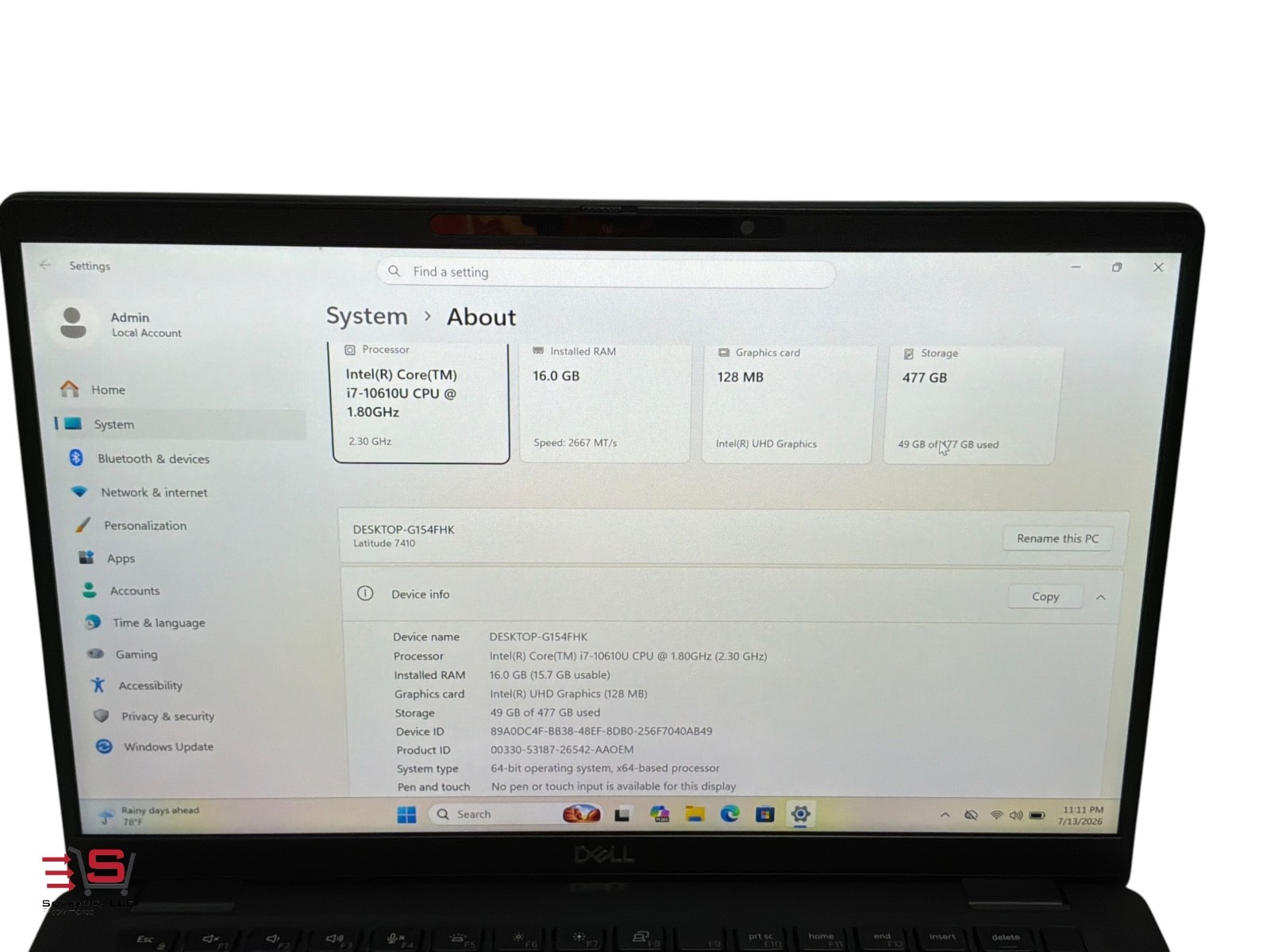⭐️ Dell Latitude Carbon 7410 14″ | Core i7-10610U | 16GB RAM | 512GB | Win11⭐️