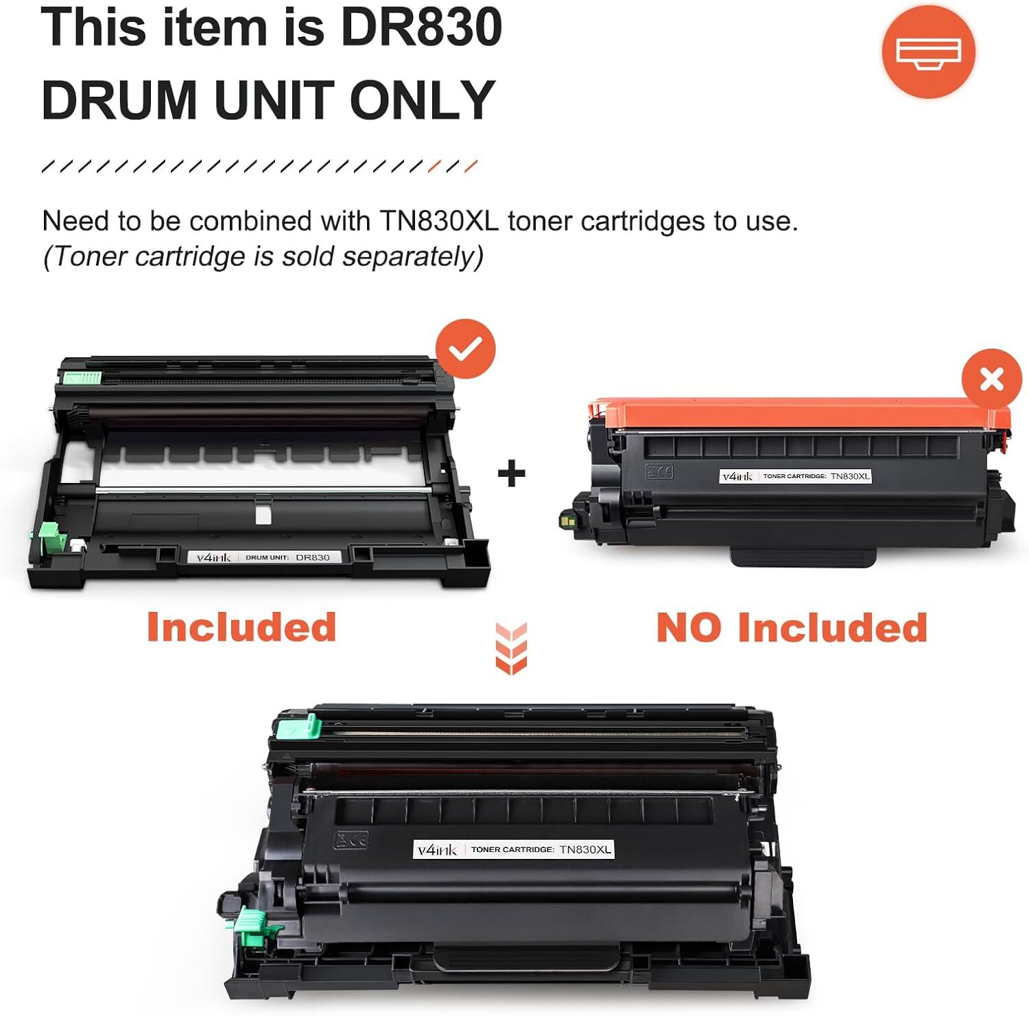DR830 Compatible DR-830 Drum Unit for Brother DCP-L2640DW HL-L2405W MFC-L2820DW