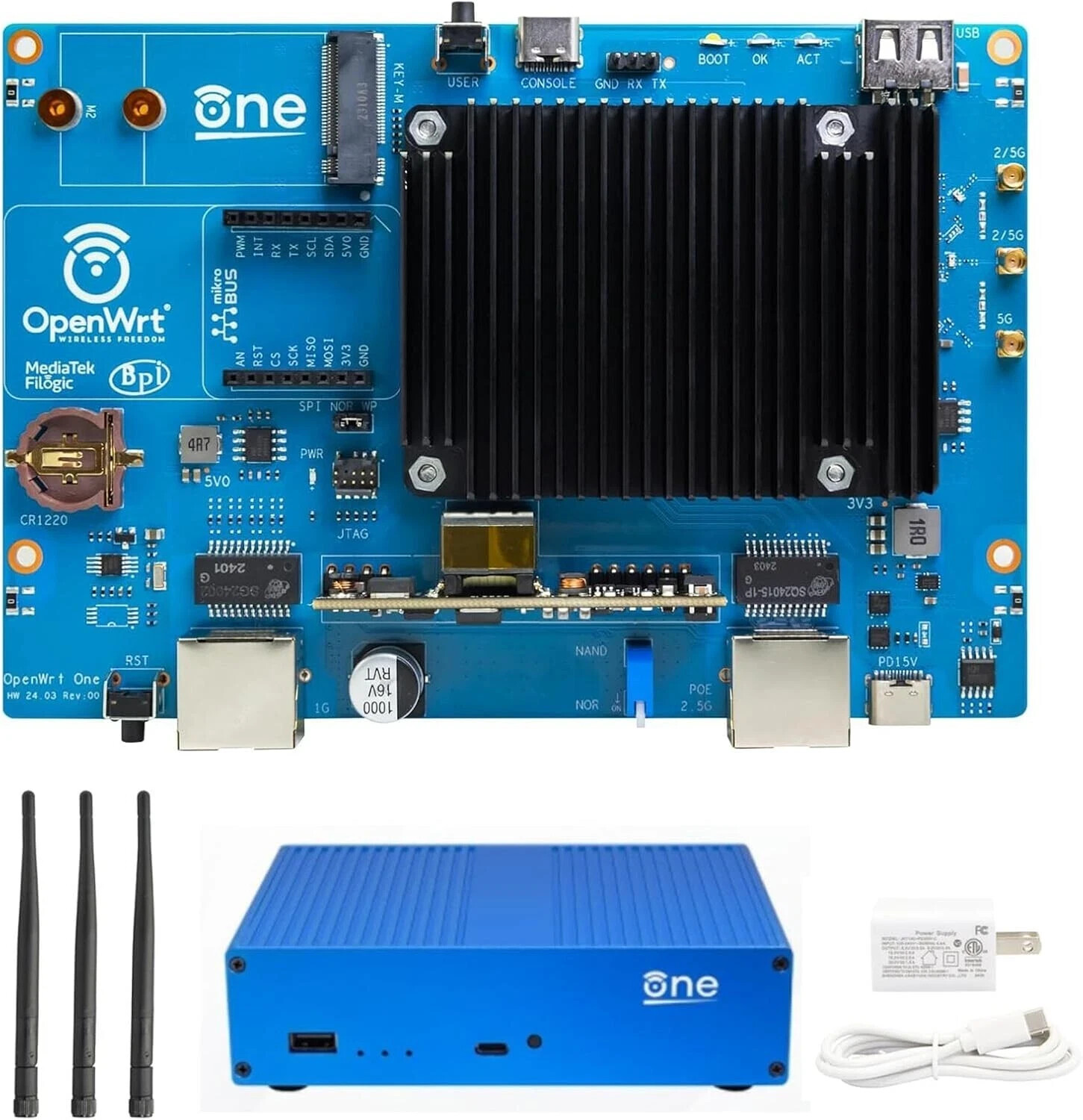 Banana Pi OpenWrt One – WiFi 6 Official OpenWrt Router Mainline Support,MediaTek