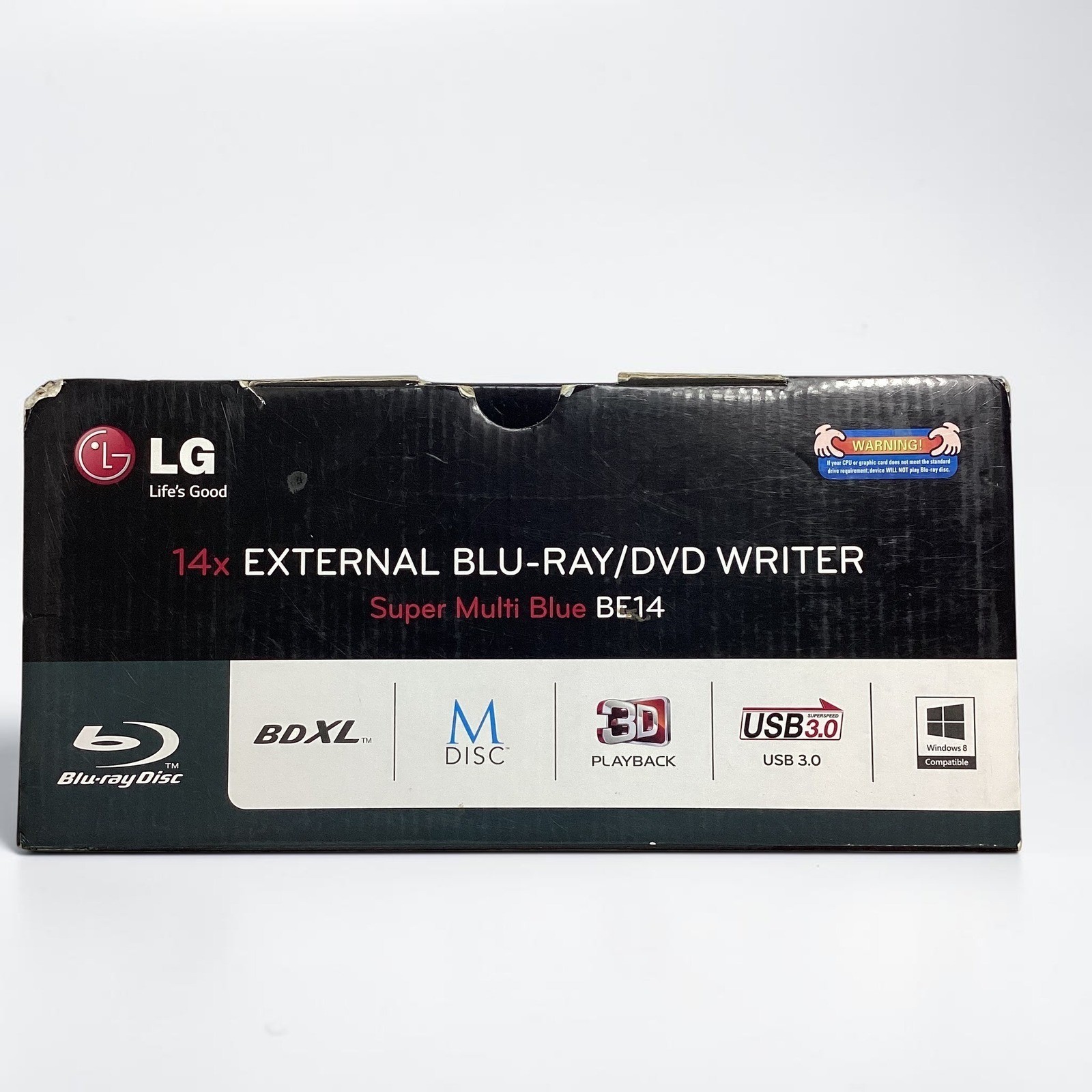 LG BE14NU40 External Blu-ray DVD Writer 14x USB 3.0 BDXL M-DISC Silver