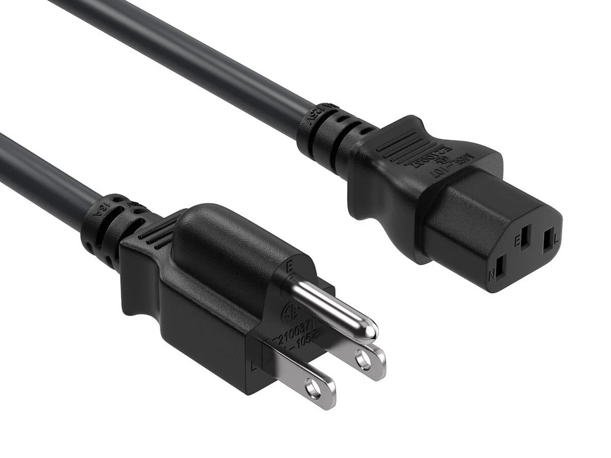 16 AWG Universal Power Cord (IEC320 C13 to NEMA 5-15P) – 1/3/6/8/10/15/25 ft