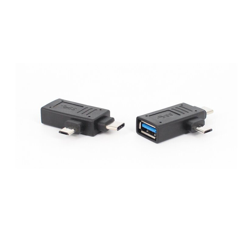 1x 2 In 1 Micro USB /USB 3.1 Type C Male To USB 3.0 Female Converter OTG Adapter