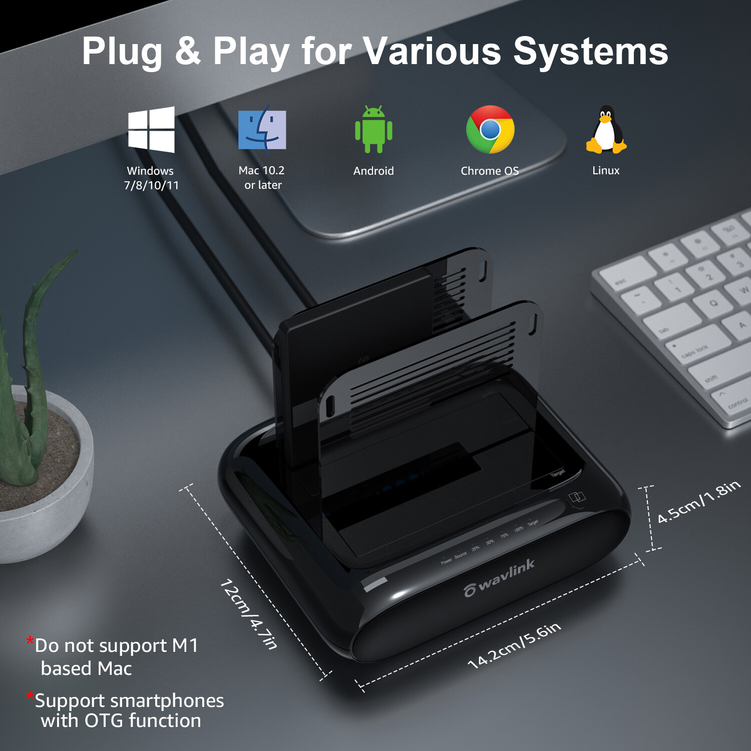 External Hard Drive Docking Station Enclosure Reader USB 3.0 to SATA I/II/III