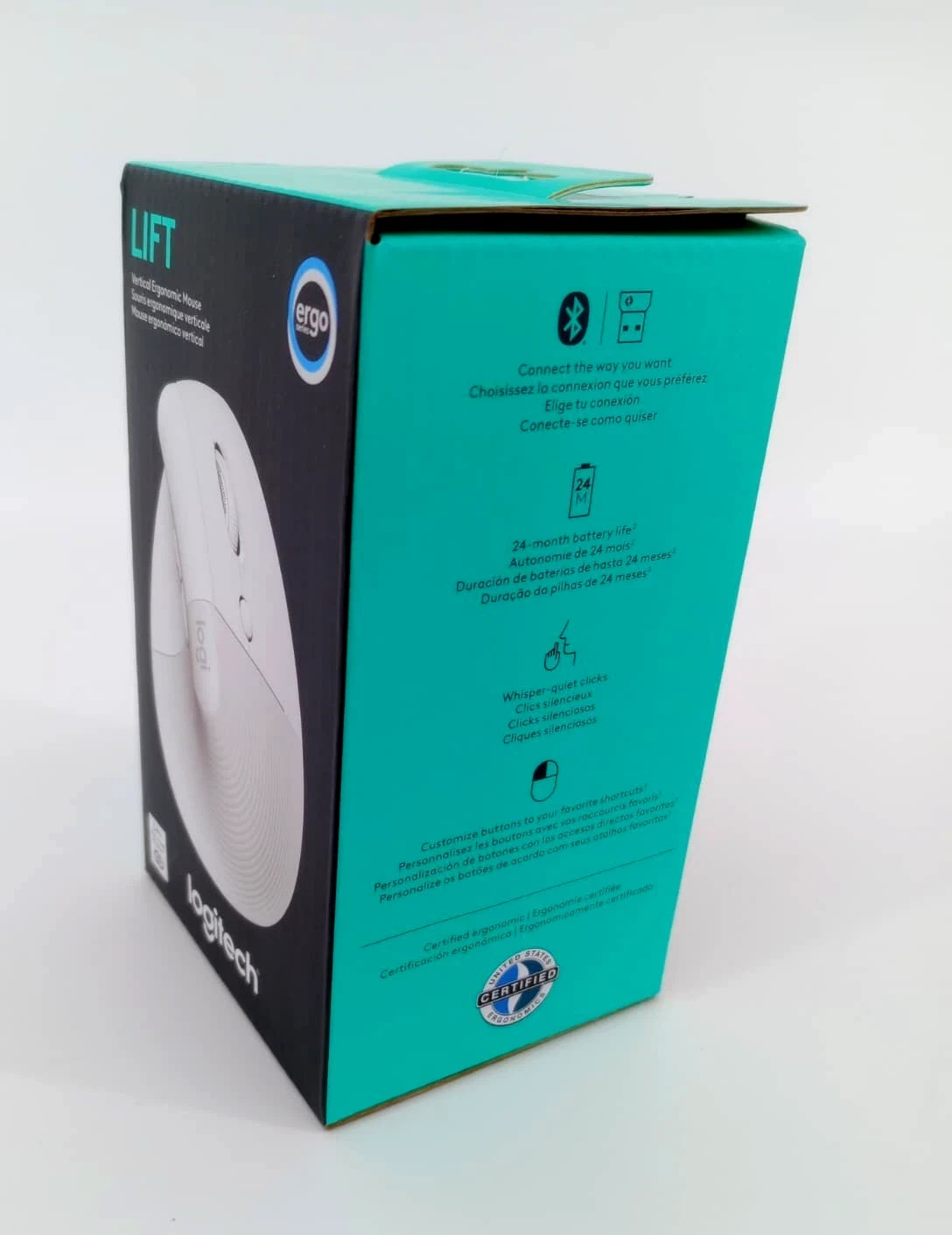Logitech Lift Wireless Vertical Ergonomic Mouse White 1 yr Warranty Very Good
