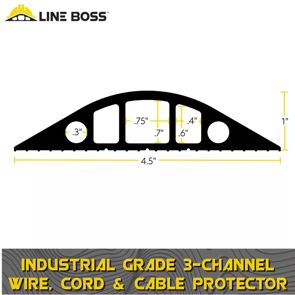 5 Ft. X 4.5 In. Industrial Grade 3-Channel Wire, Cord and Cable Protector