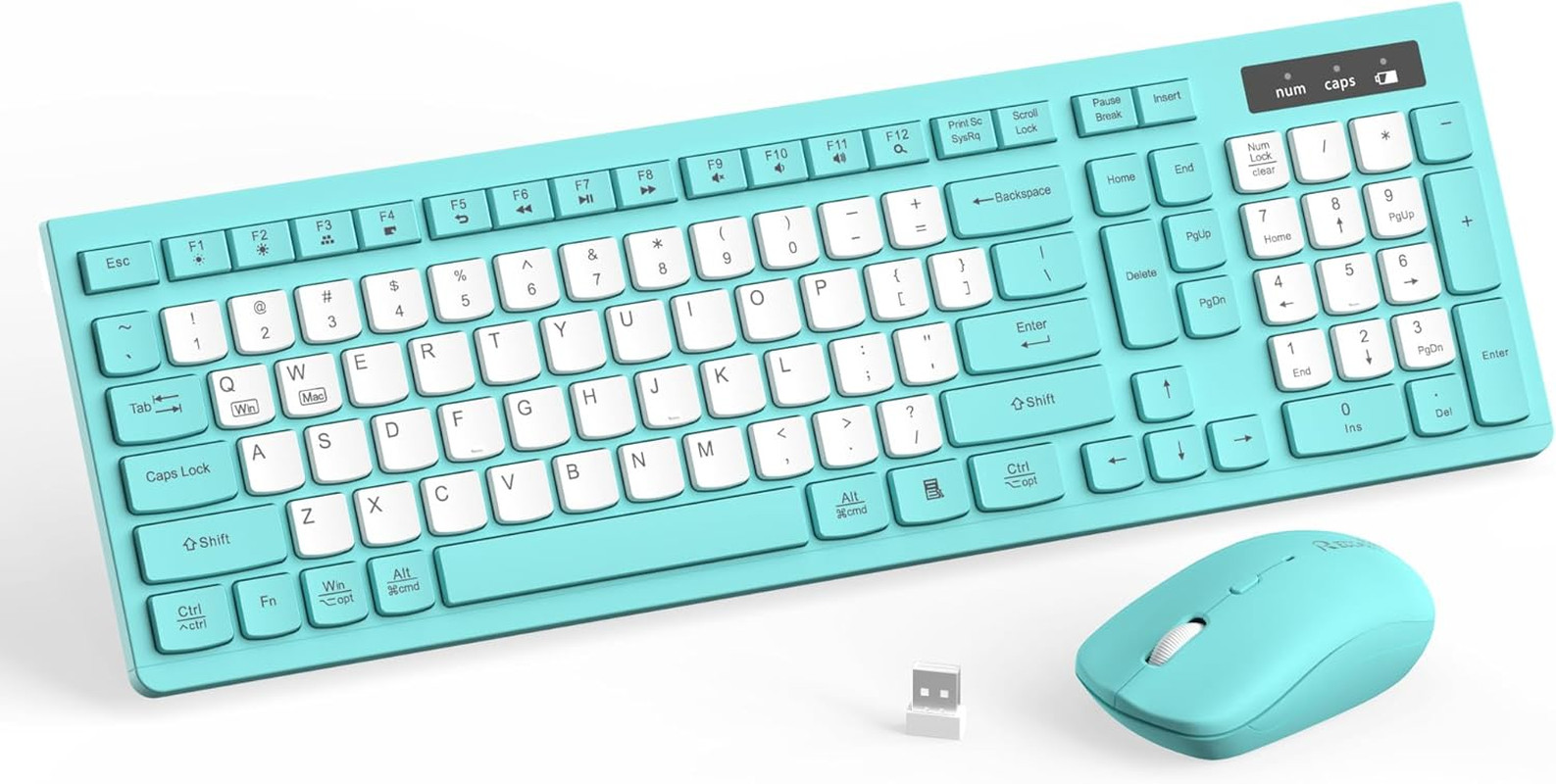 Wireless Keyboard and Mouse Combo Full Size Quiet Keys for Windows PC Mac