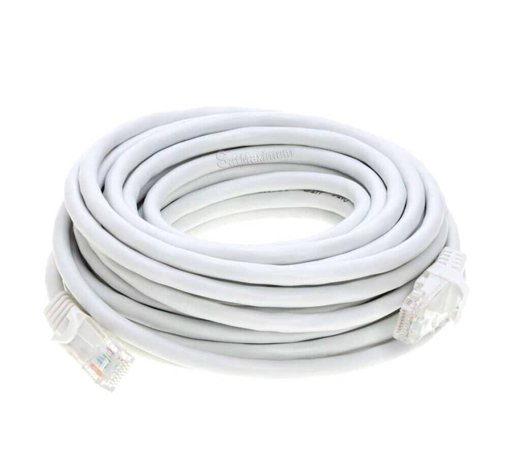 CAT6e/CAT6 Ethernet LAN Network RJ45 Patch Cable White 25FT-200FT Multipack LOT