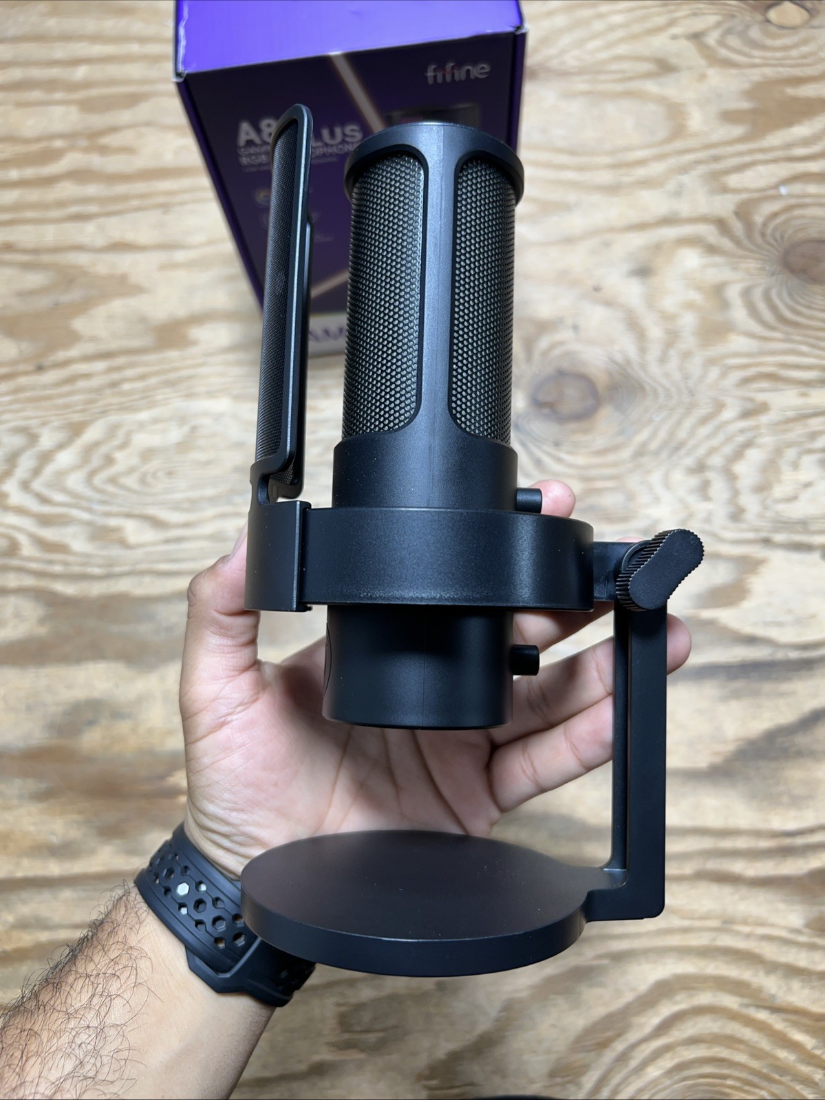 FIFINE AmpliGame A8 Plus USB RGB Condenser Microphone w/ Stand Gaming Mic