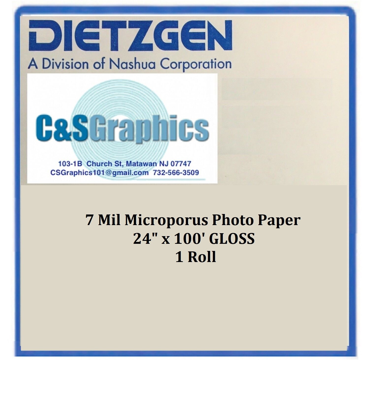 Gloss Photo Paper 24″ x 100′ Inkjet 7 mil HP Canon Plotter 1 Roll