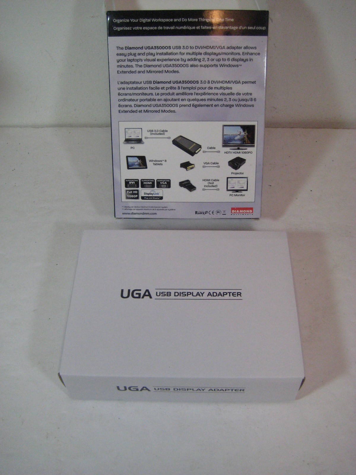 Diamond USB 3.0 to VGA/DVI/HDMI Graphics Adapter 2048×1152 1080P Win/Mac/Android