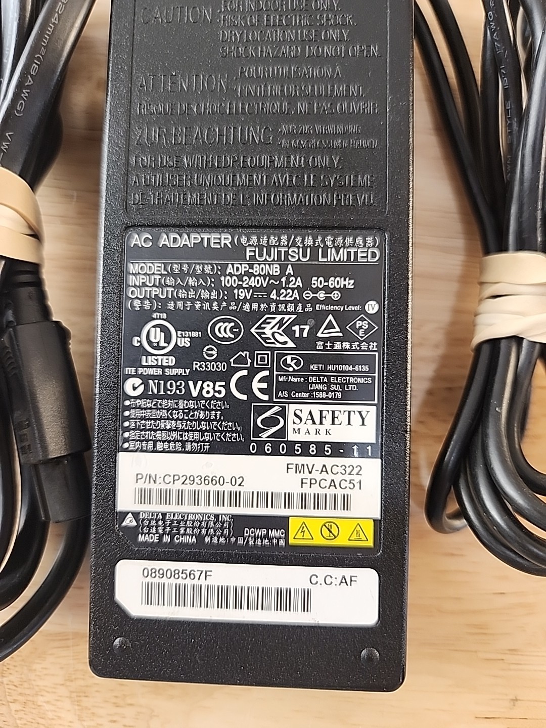 Genuine Fujitsu 80W AC Adapter ADP-80NB A 19V 4.22A Power Supply Charger
