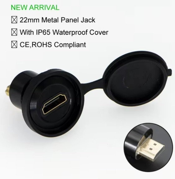 22mm USB connector socket mounting diameter HDMI socket Female to Male